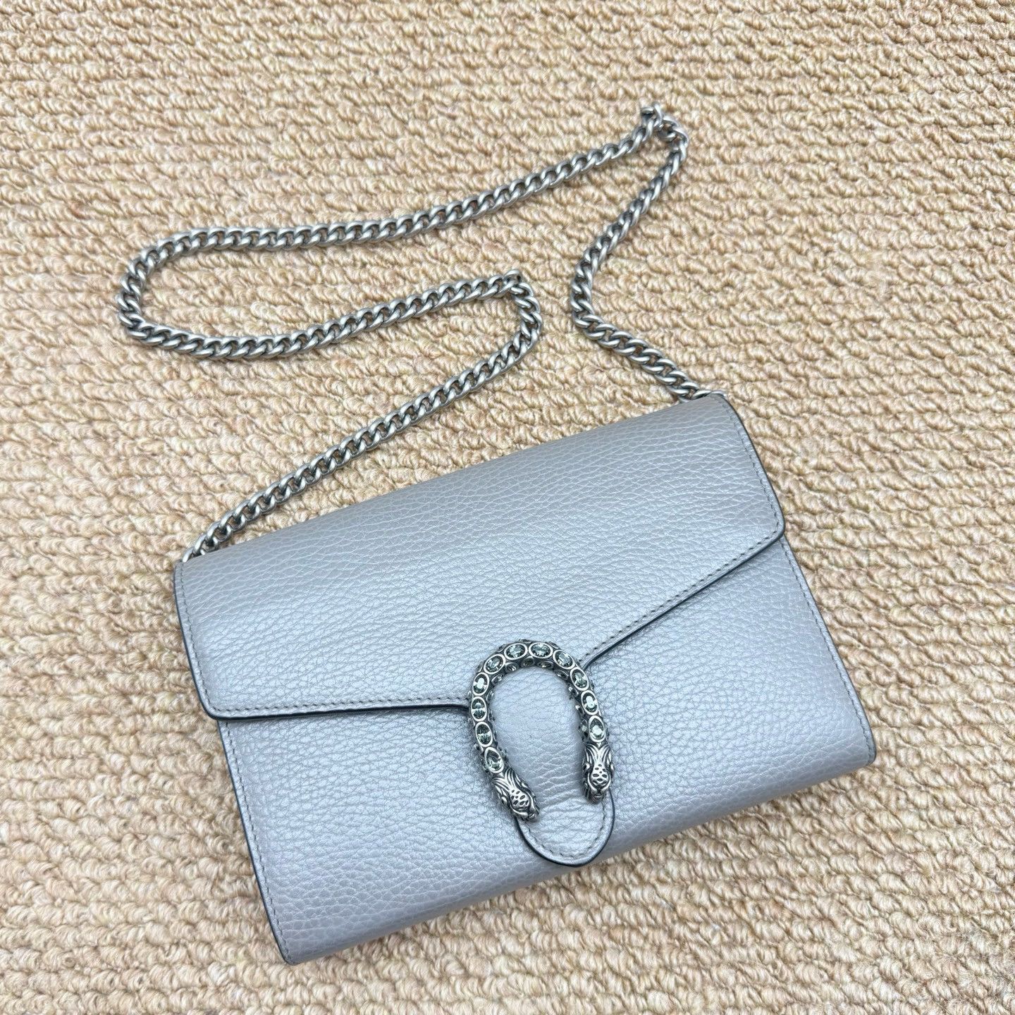 Gucci Gucci Dionysus Leather Shoulder Bag Gray Size ONE SIZE - 2 Thumbnail