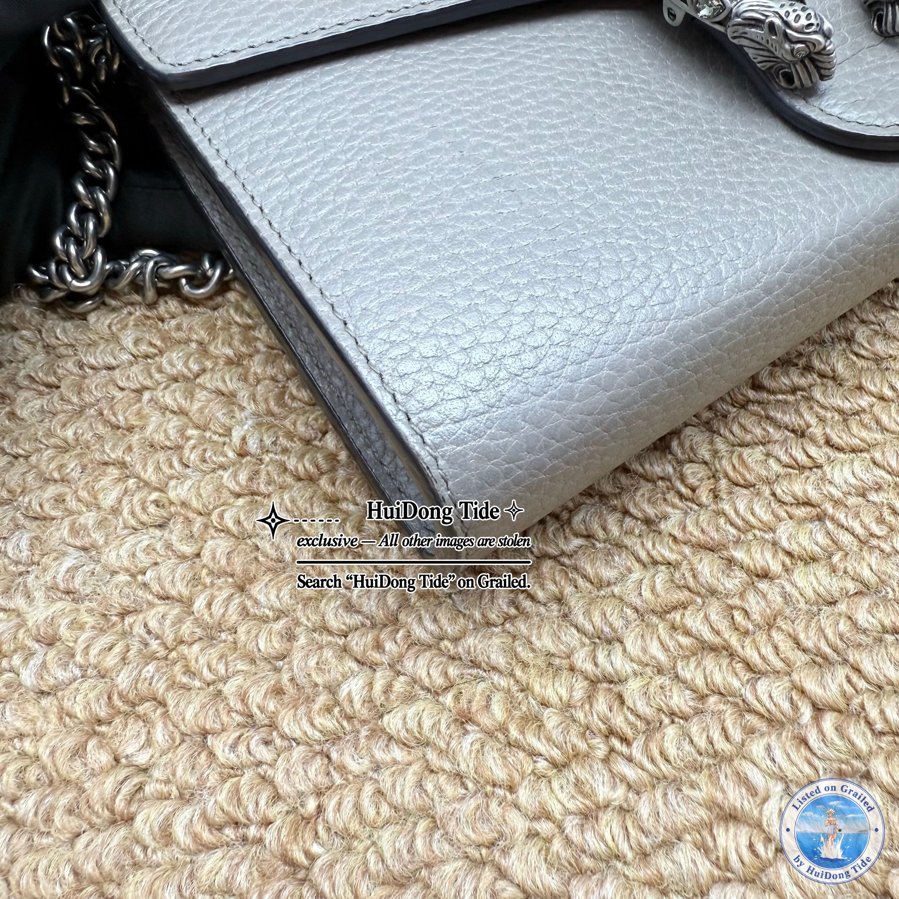 Gucci Gucci Dionysus Leather Shoulder Bag Gray Size ONE SIZE - 10 Thumbnail
