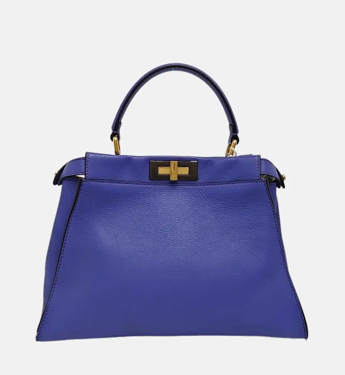 Fendi FENDI Peekaboo Medium blue-violetcowhide leather shoulder bag handbag crossbody Size ONE SIZE - 5 Thumbnail
