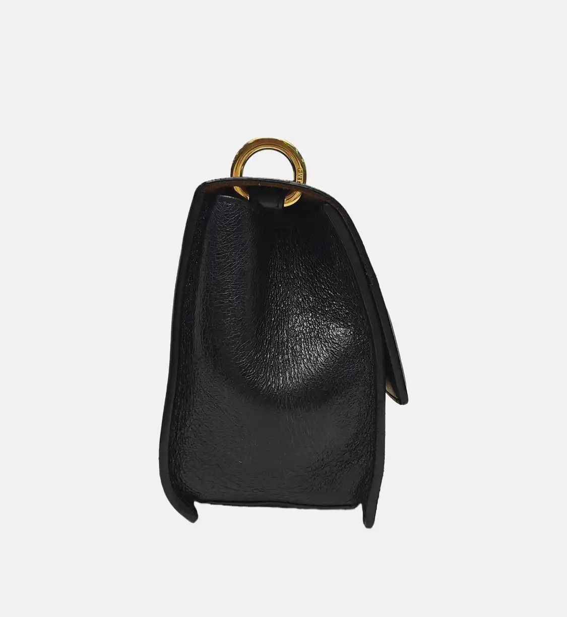 Fendi FENDI Kan U Small black sheepskin shoulder bag crossbody bag gold hardware detac Size ONE SIZE - 4 Thumbnail