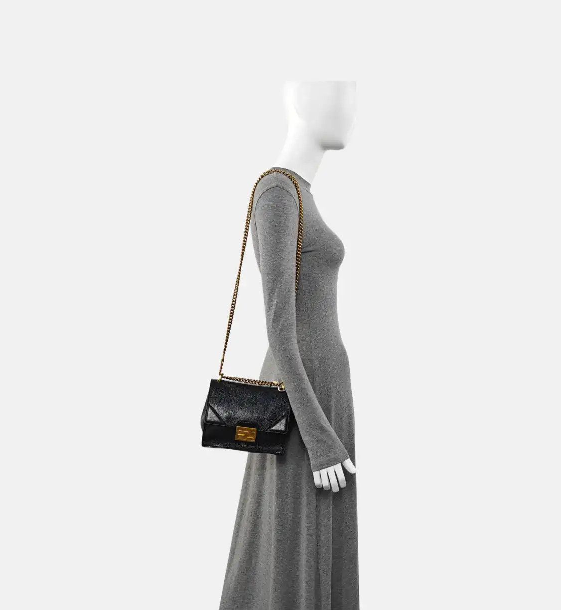 Fendi FENDI Kan U Small black sheepskin shoulder bag crossbody bag gold hardware detac Size ONE SIZE - 2 Thumbnail