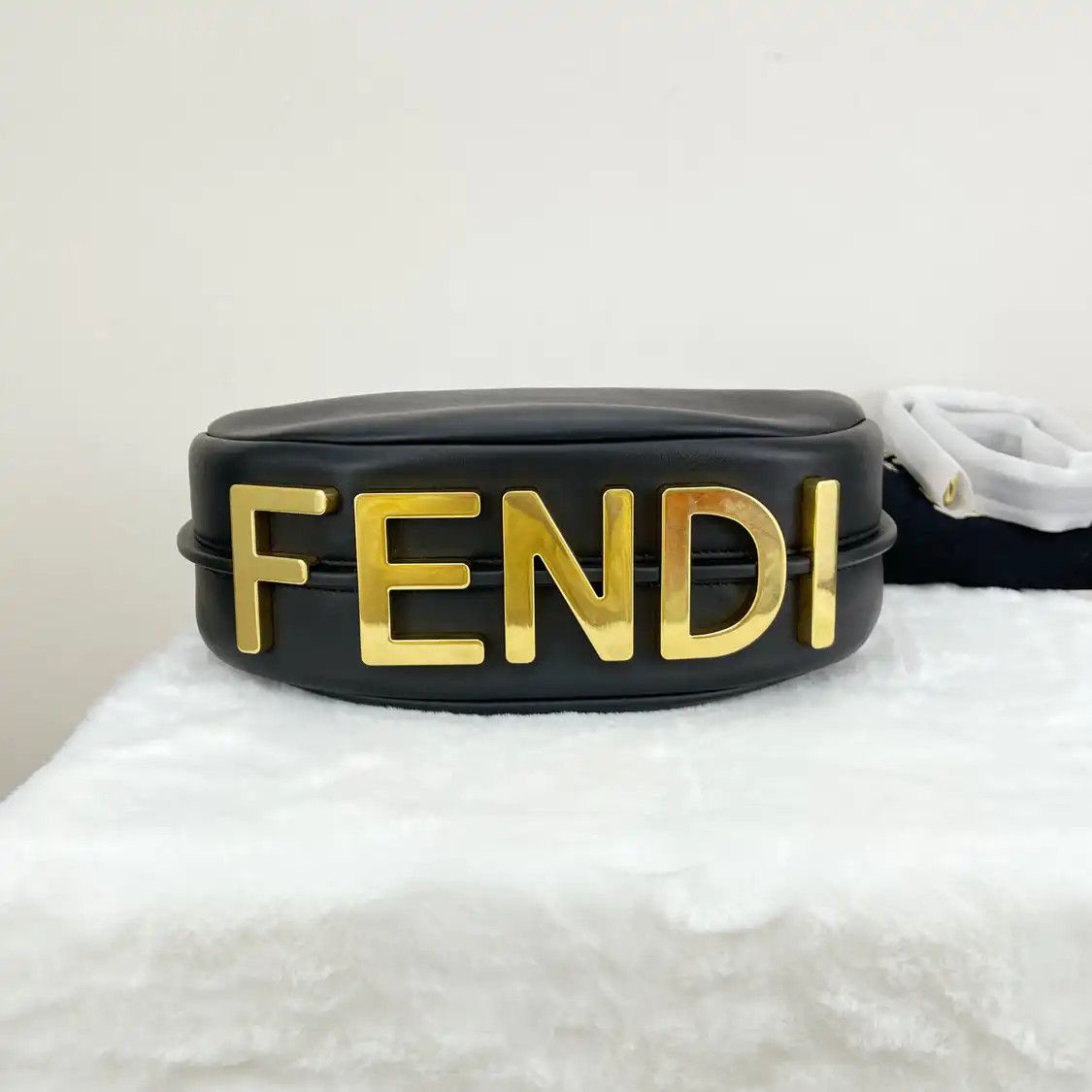 Fendi FENDI Fendigraphy Small black cowhide leather shoulder bag detachable strap Size ONE SIZE - 4 Thumbnail