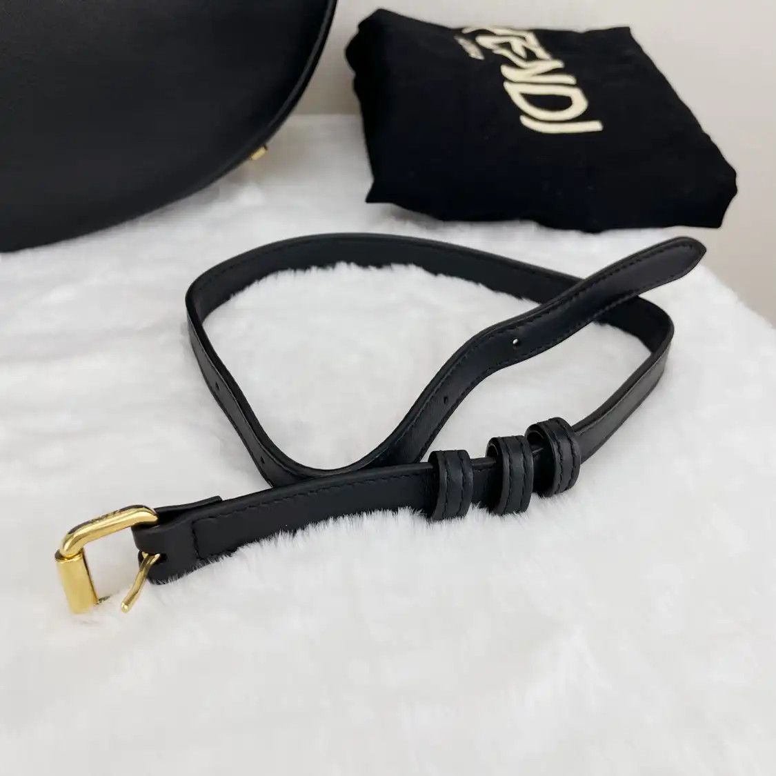 Fendi FENDI Fendigraphy Small black cowhide leather shoulder bag detachable strap Size ONE SIZE - 6 Thumbnail