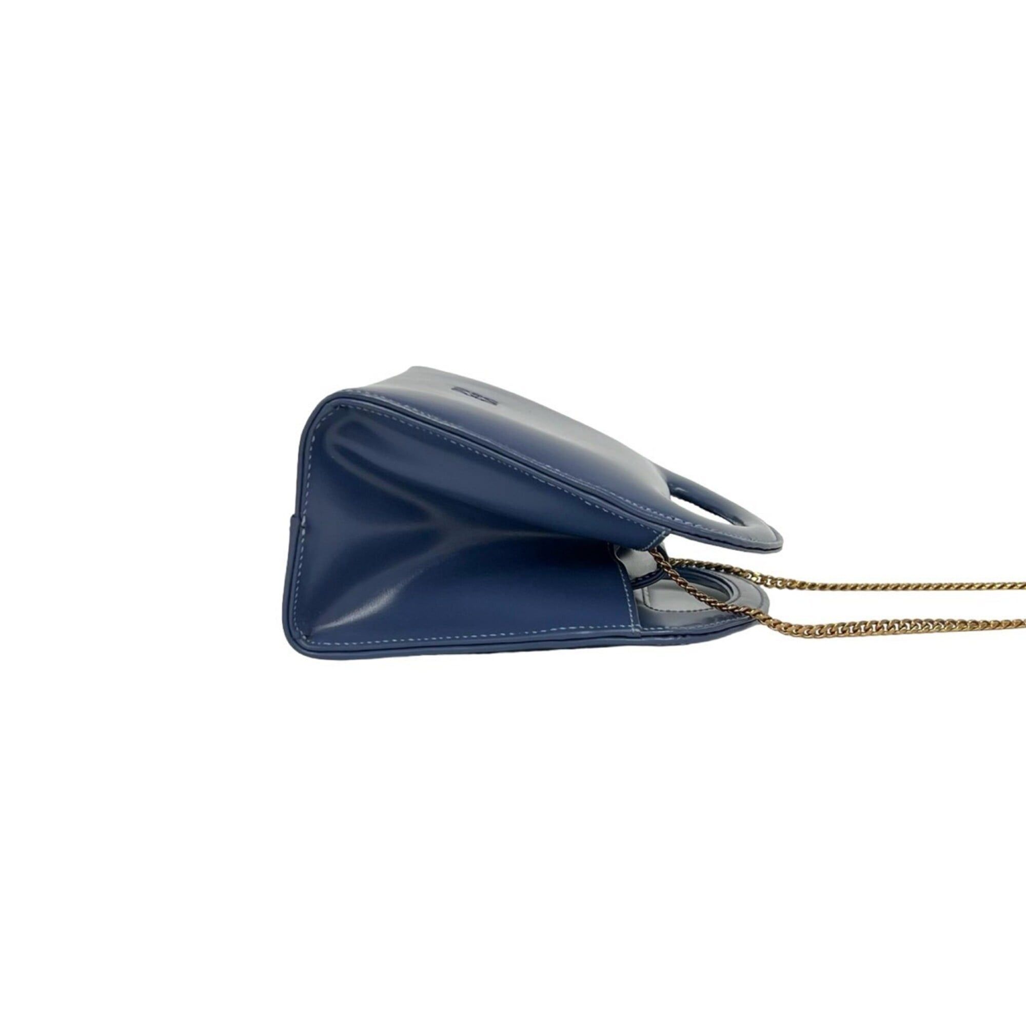 Loewe LOEWE Vintage Anagram Logo Leather 2-Way Chain Shoulder Bag/Handbag, Blue, 97757 Size ONE SIZE - 6 Thumbnail