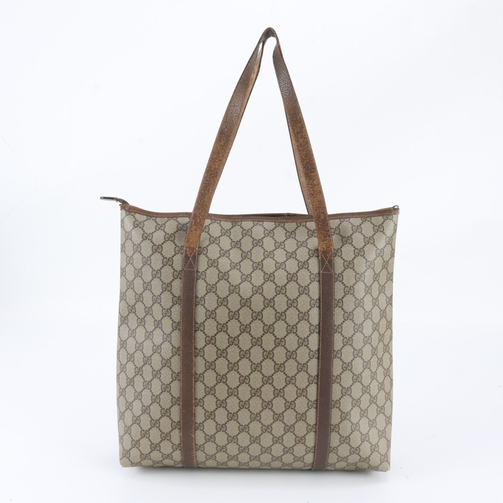 Gucci Gucci GG Supreme 156 02 110 Leather Tote Bag Shoulder Brown Men's Women's Size ONE SIZE - 3 Thumbnail