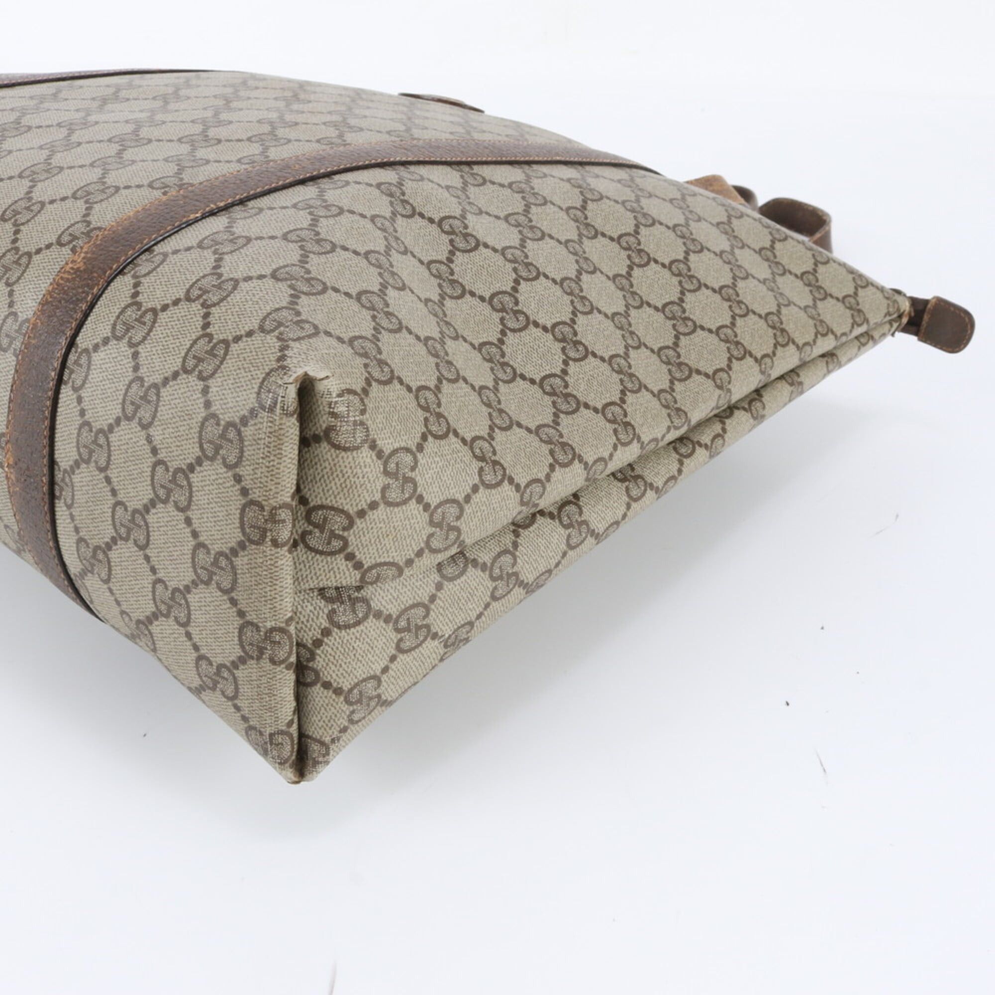Gucci Gucci GG Supreme 156 02 110 Leather Tote Bag Shoulder Brown Men's Women's Size ONE SIZE - 4 Thumbnail