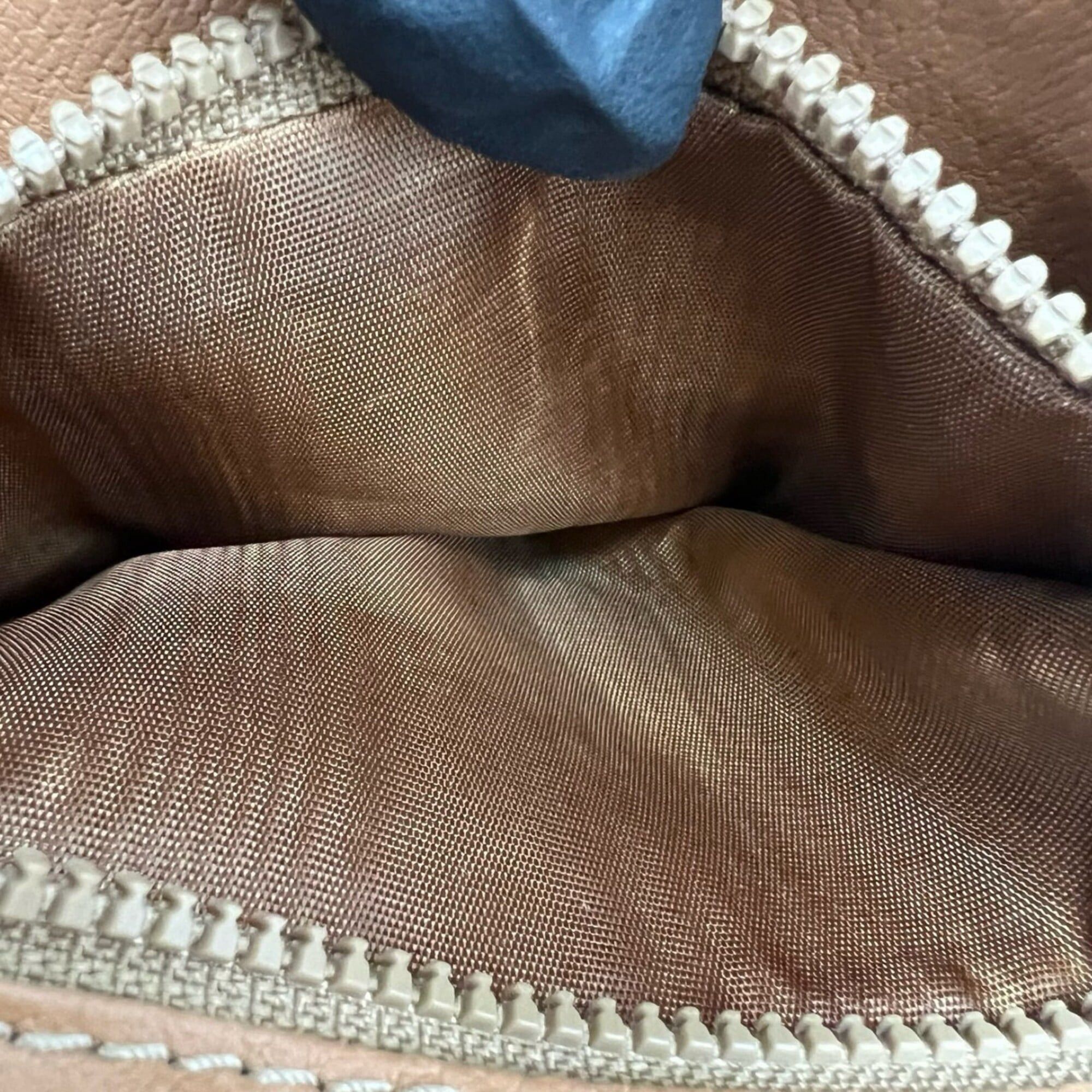 Celine CELINE Vintage Triomphe Pattern Logo Hardware Leather Shoulder Bag Pochette Beige Brown 22960 Size ONE SIZE - 10 Thumbnail