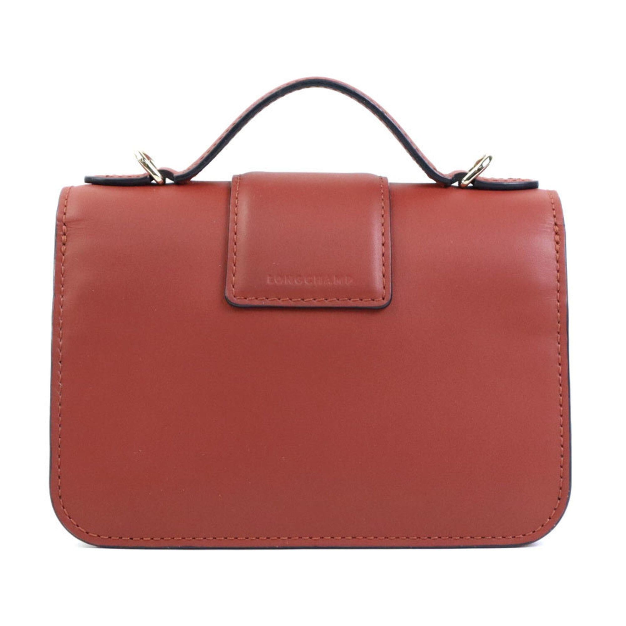 Longchamp Longchamp Shoulder Bag, Leather, Red-Brown, Women's, h32439k Size ONE SIZE - 3 Thumbnail