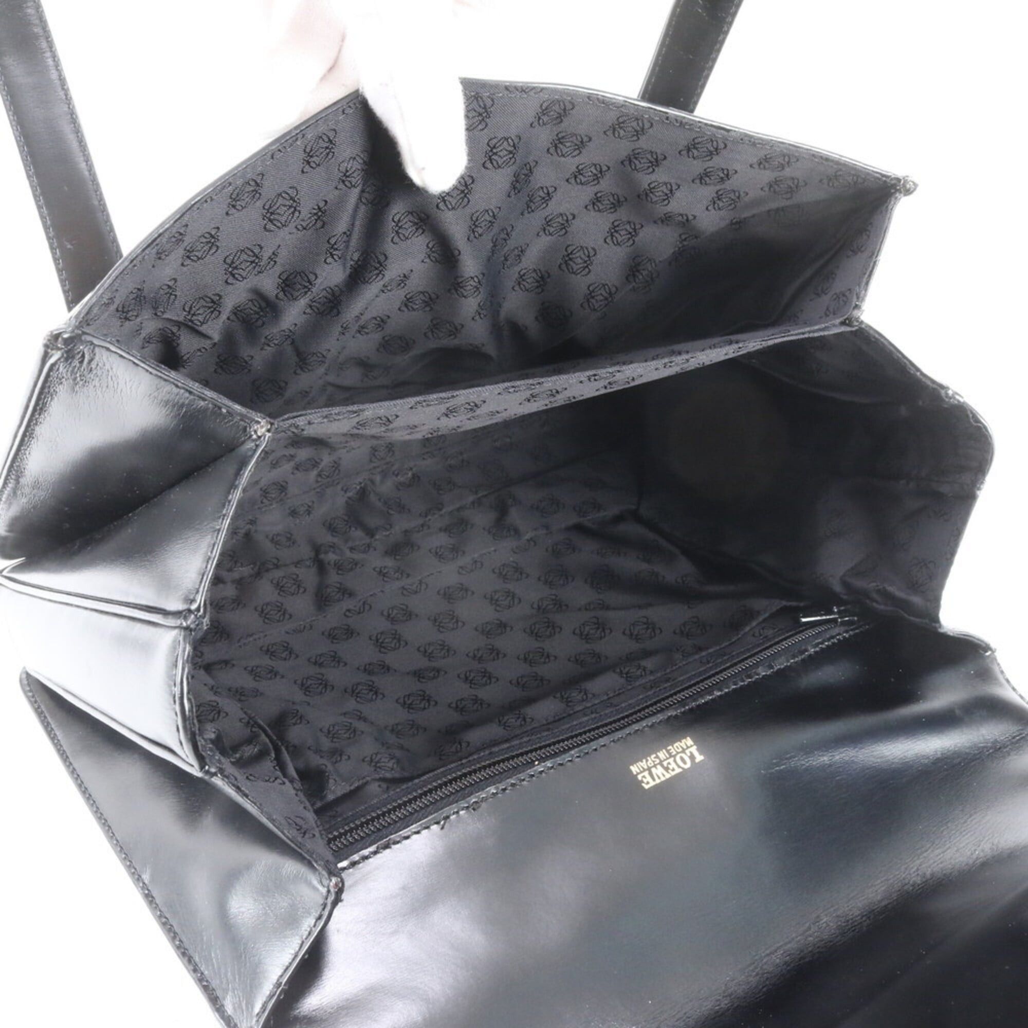 Loewe Loewe Anagram Leather Tote Bag Shoulder Handbag Black Women's Size ONE SIZE - 7 Thumbnail