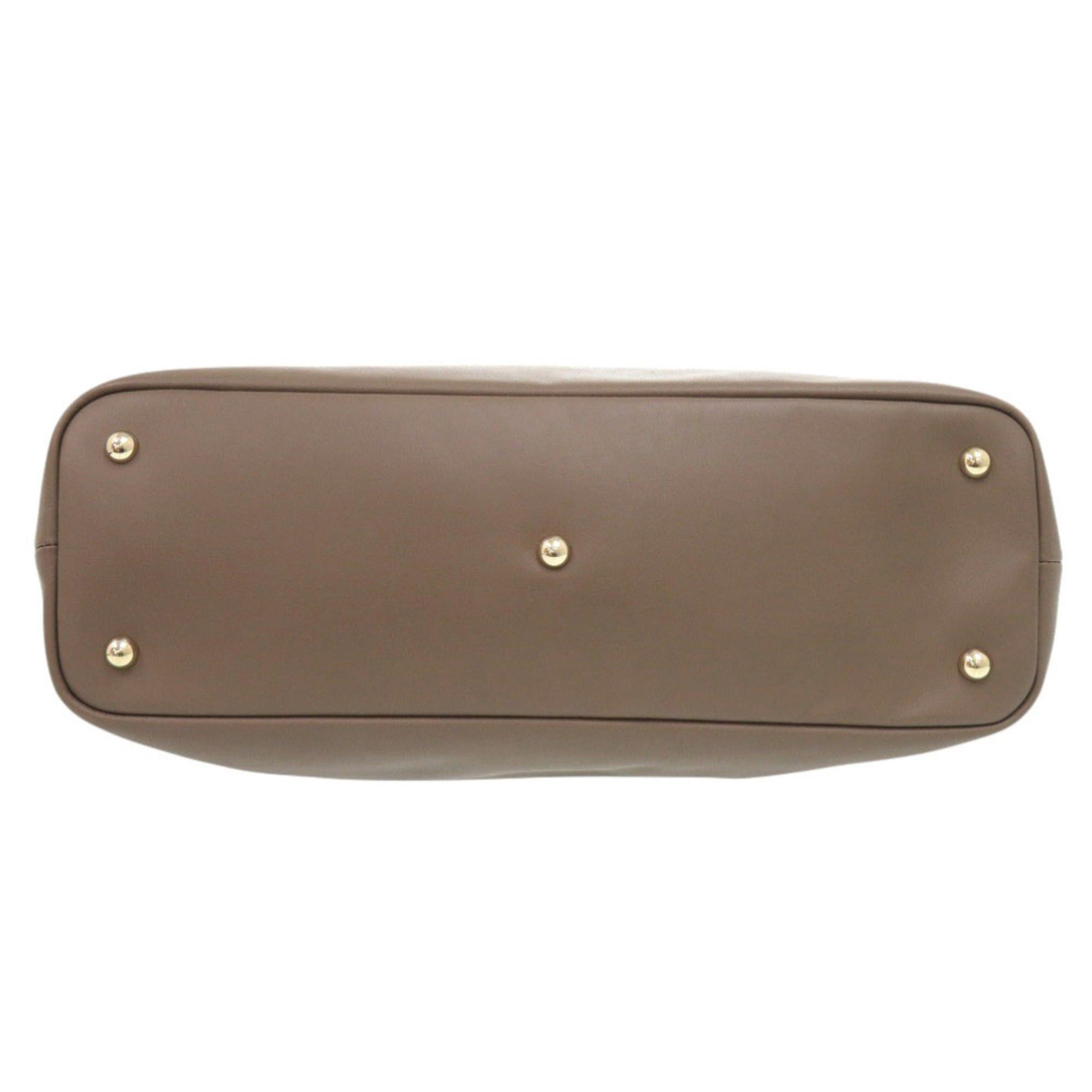 Longchamp Longchamp 2-way Leather Tote Bag in Brown and Pink Beige (0535) Size ONE SIZE - 6 Thumbnail