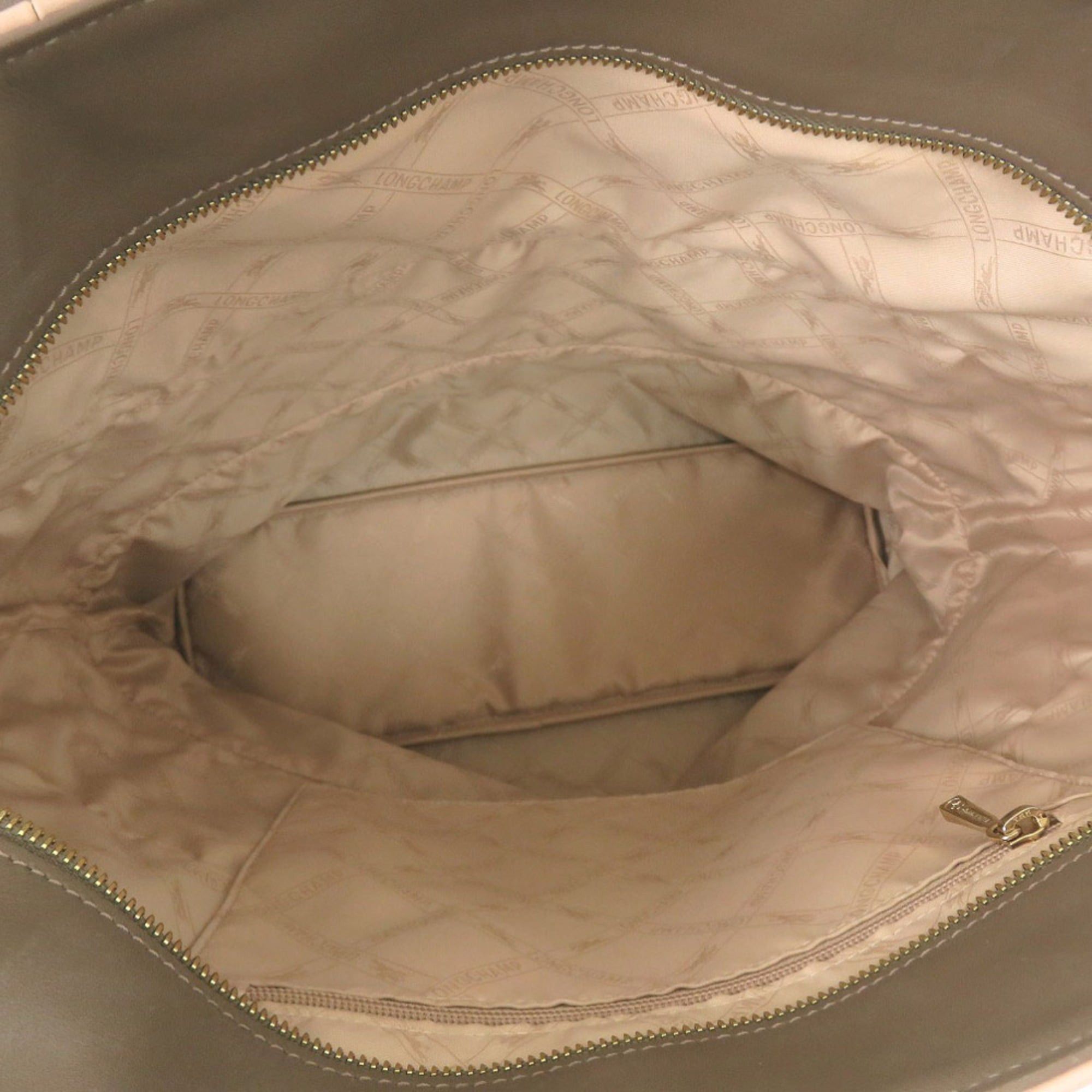 Longchamp Longchamp 2-way Leather Tote Bag in Brown and Pink Beige (0535) Size ONE SIZE - 8 Thumbnail
