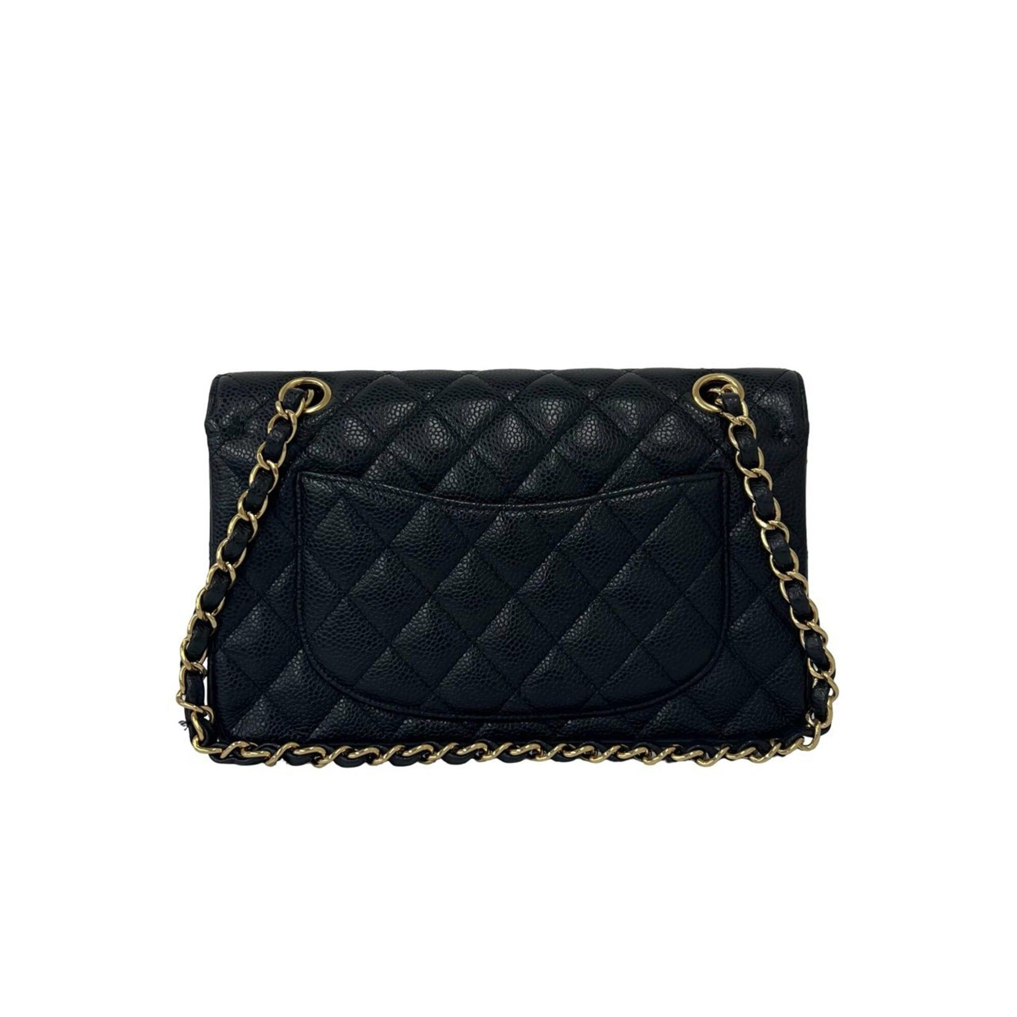 Chanel CHANEL Matelassé Coco Mark Double Flap Caviar Skin Shoulder Bag Black 39525 Size ONE SIZE - 3 Thumbnail
