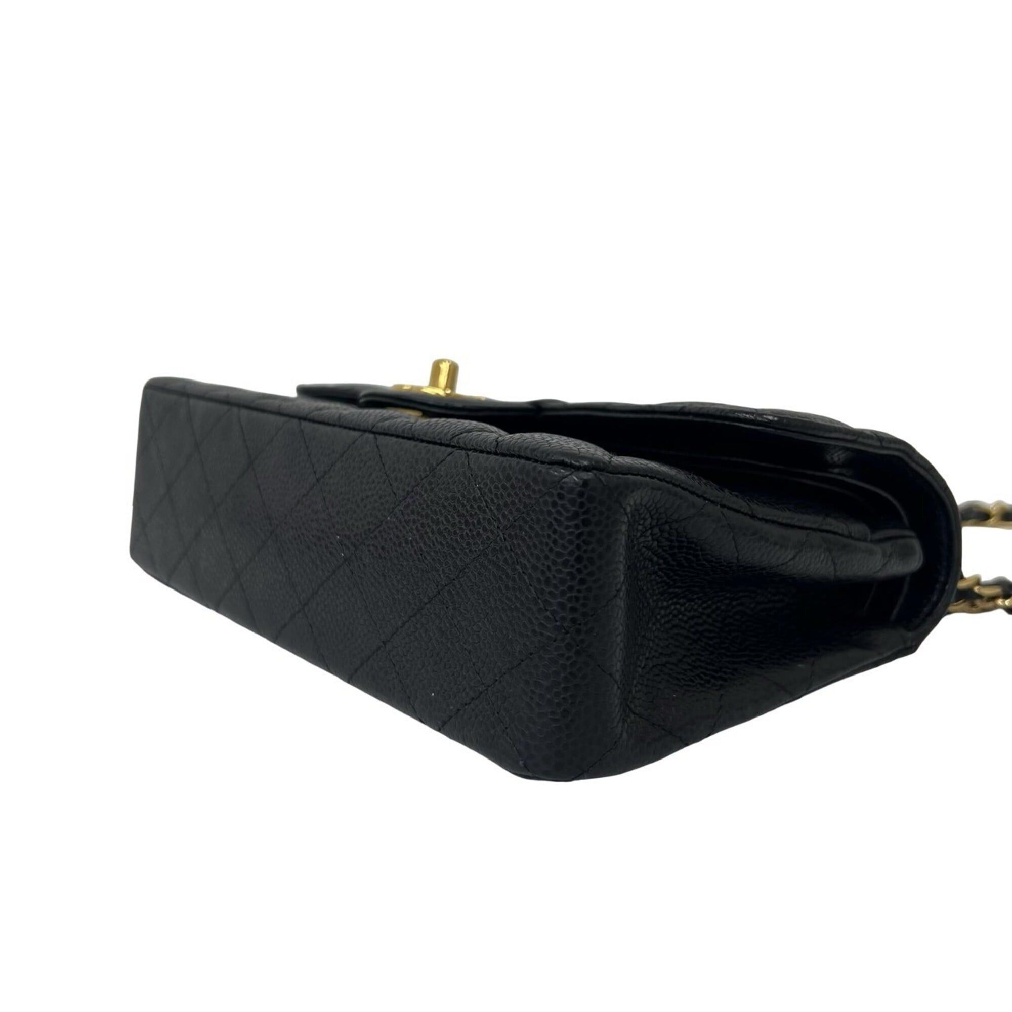 Chanel CHANEL Matelassé Coco Mark Double Flap Caviar Skin Shoulder Bag Black 39525 Size ONE SIZE - 8 Thumbnail