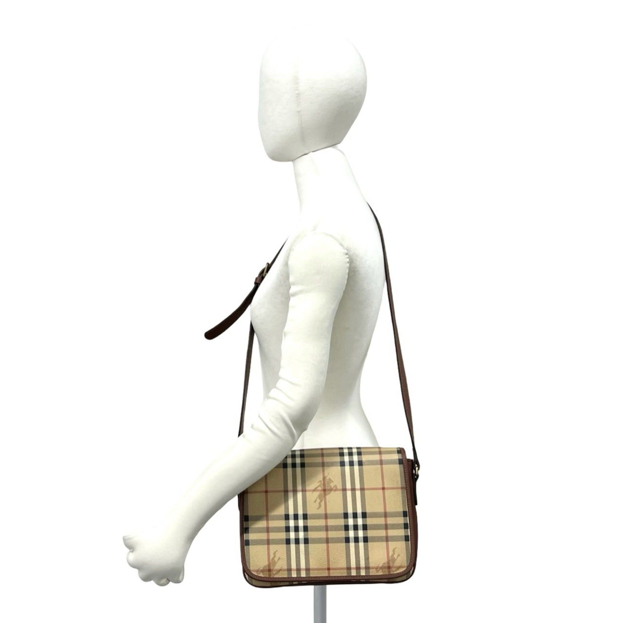 Burberry BURBERRY Vintage Nova Check Pattern Leather Shoulder Bag/Pochette/Sacoche - Brown/Beige 09335 Size ONE SIZE - 2 Thumbnail