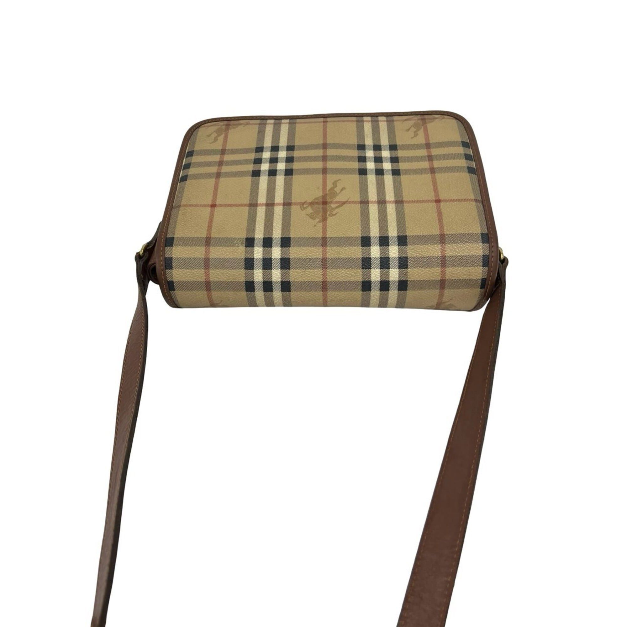Burberry BURBERRY Vintage Nova Check Pattern Leather Shoulder Bag/Pochette/Sacoche - Brown/Beige 09335 Size ONE SIZE - 4 Thumbnail