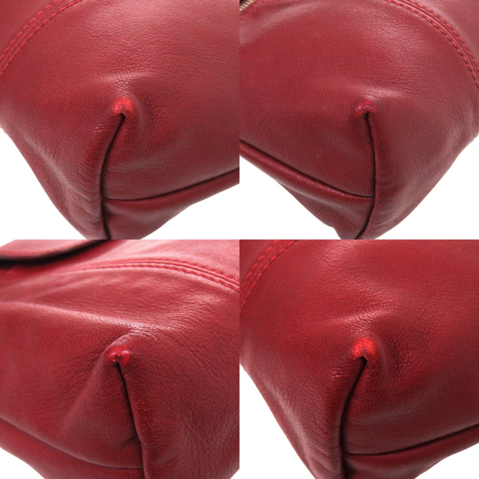 Longchamp Longchamp Le Pliage Leather Shoulder Bag, Bordeaux, 0518 Size ONE SIZE - 3 Thumbnail
