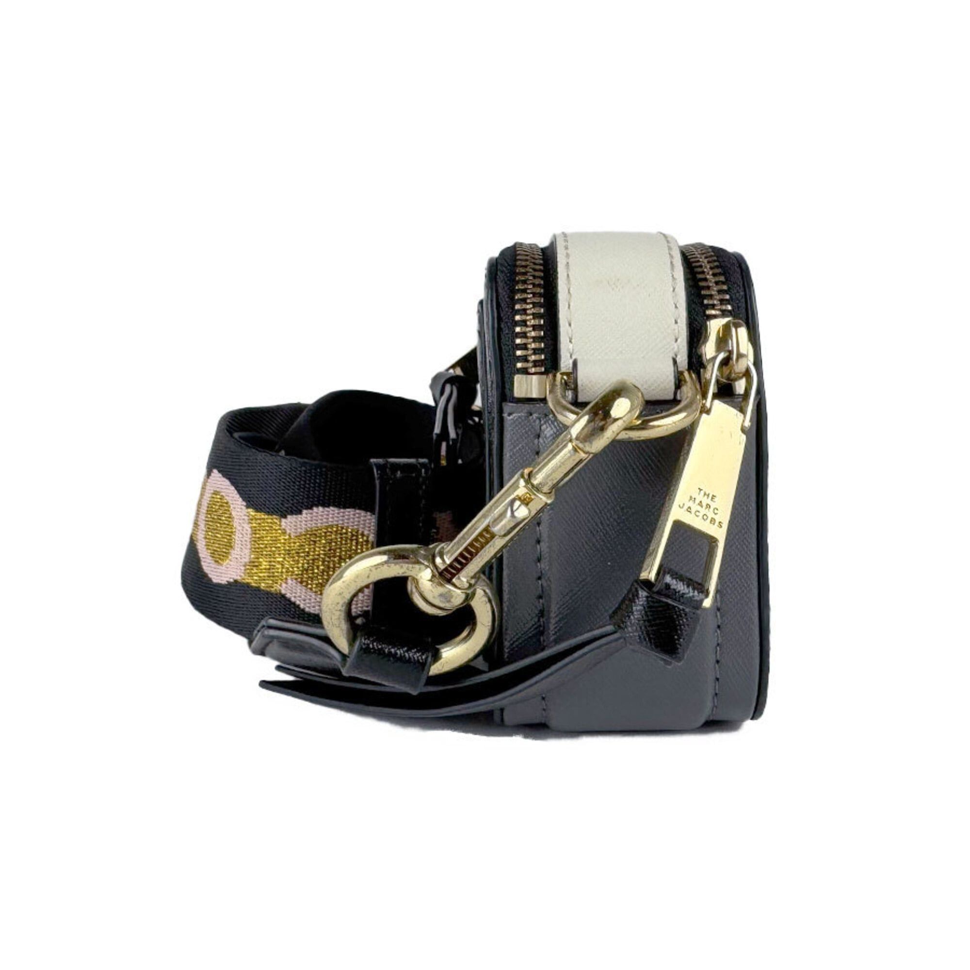 Marc Jacobs Marc Jacobs Snapshot Shoulder Bag, Coated Canvas, Black, Ivory, Gray, Women's, z10756 Size ONE SIZE - 2 Thumbnail