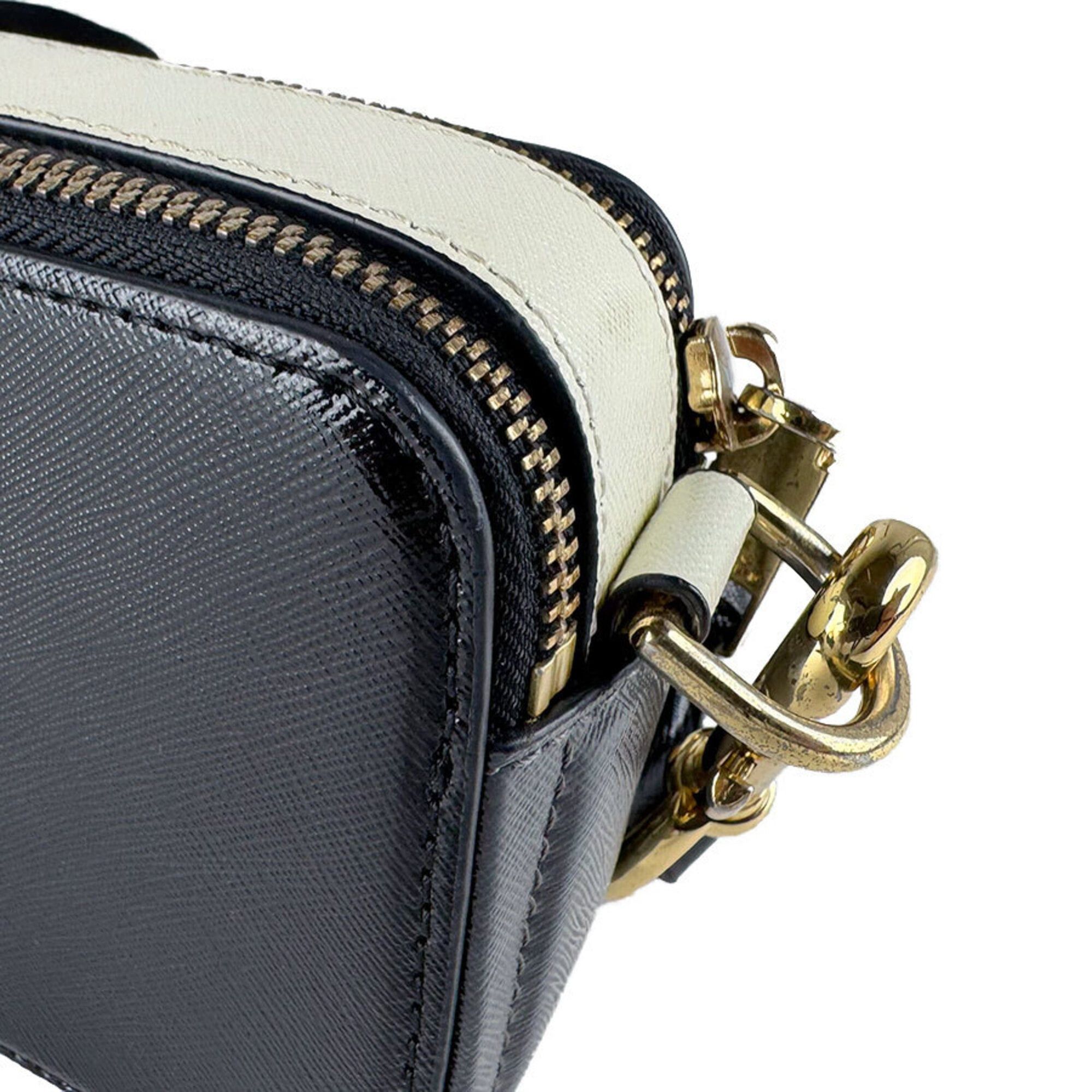 Marc Jacobs Marc Jacobs Snapshot Shoulder Bag, Coated Canvas, Black, Ivory, Gray, Women's, z10756 Size ONE SIZE - 5 Thumbnail