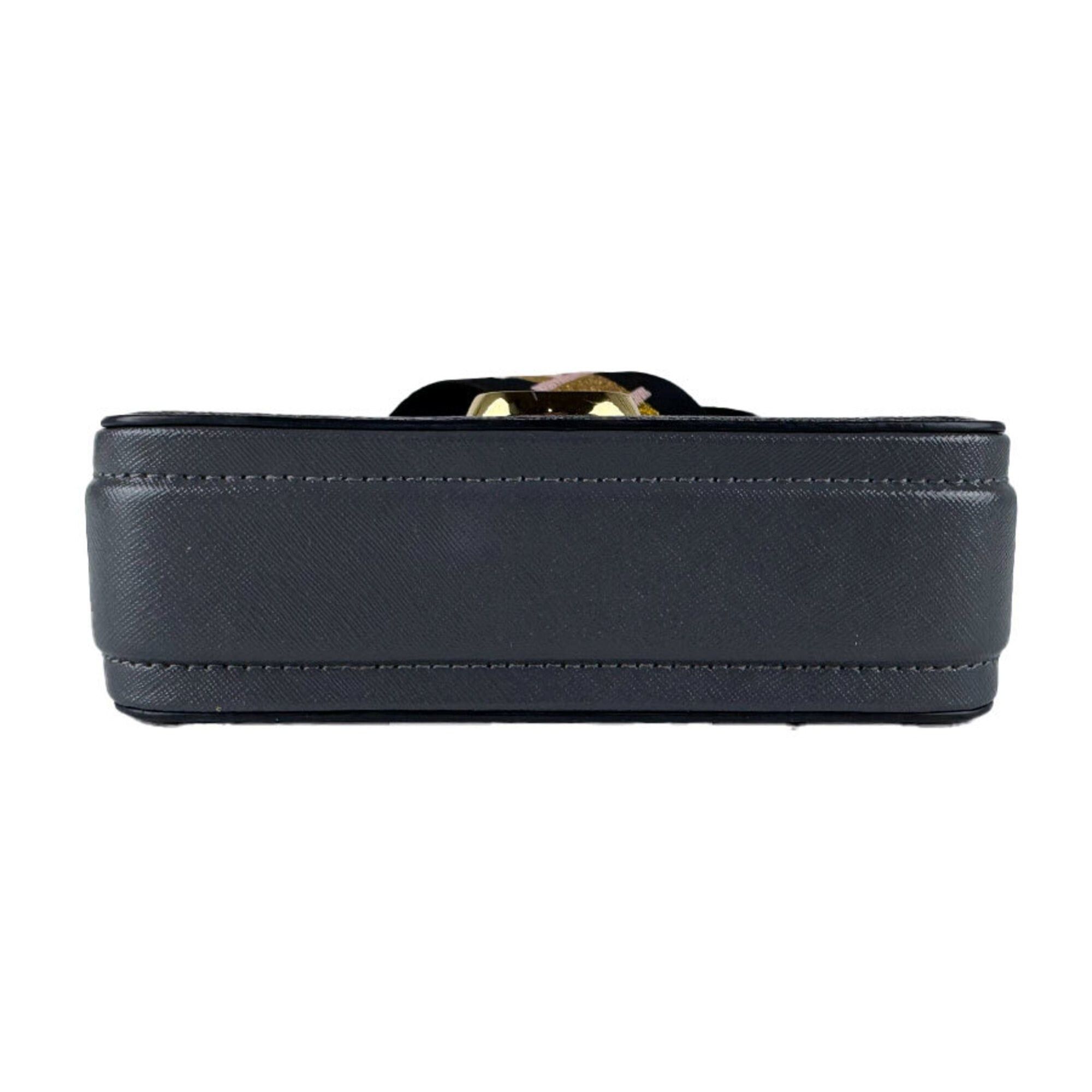 Marc Jacobs Marc Jacobs Snapshot Shoulder Bag, Coated Canvas, Black, Ivory, Gray, Women's, z10756 Size ONE SIZE - 4 Thumbnail