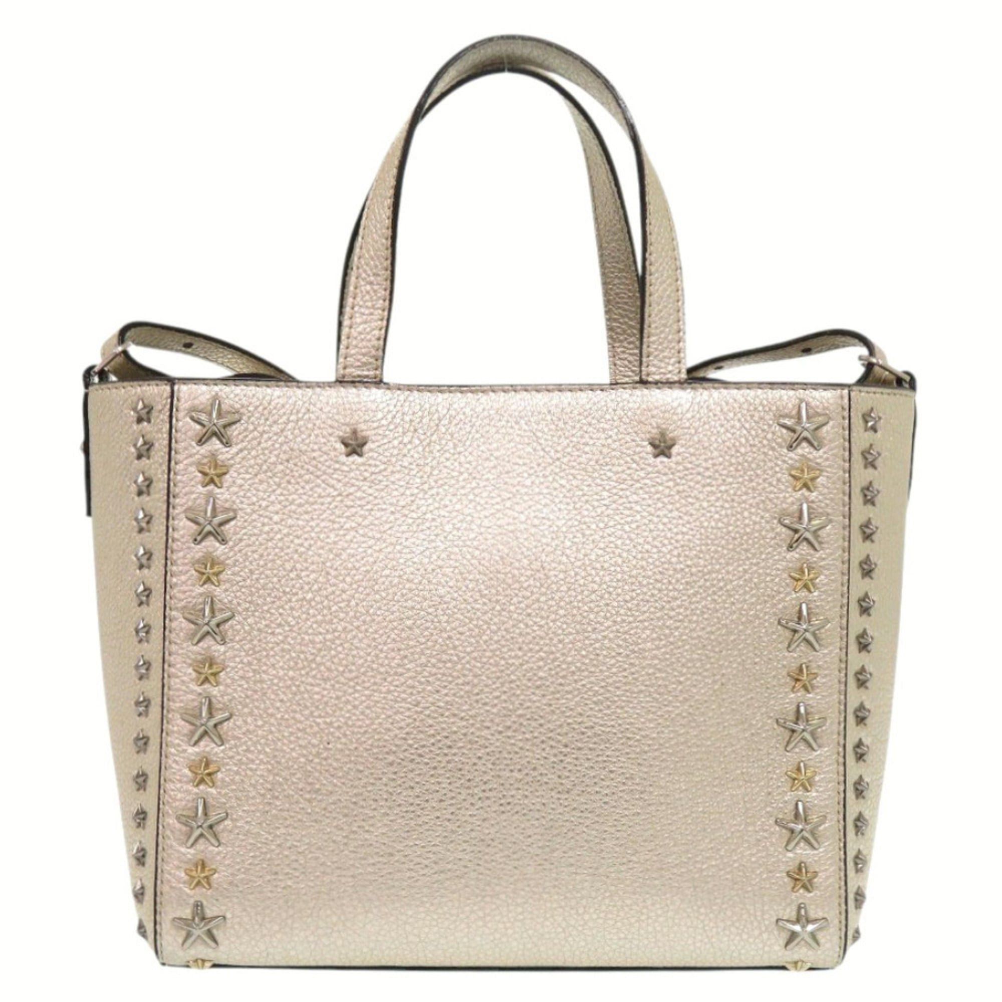 Jimmy Choo Jimmy Choo Pegassi Star Studded Leather Gold 2-Way Handbag 1402 Size ONE SIZE - 3 Thumbnail