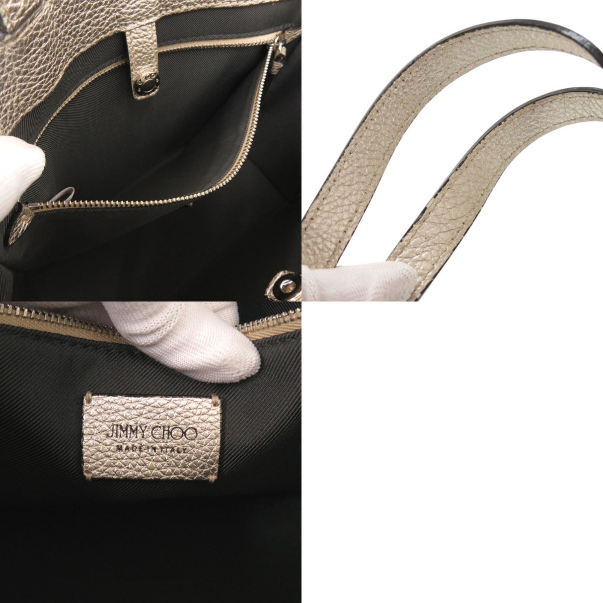 Jimmy Choo Jimmy Choo Pegassi Star Studded Leather Gold 2-Way Handbag 1402 Size ONE SIZE - 9 Thumbnail