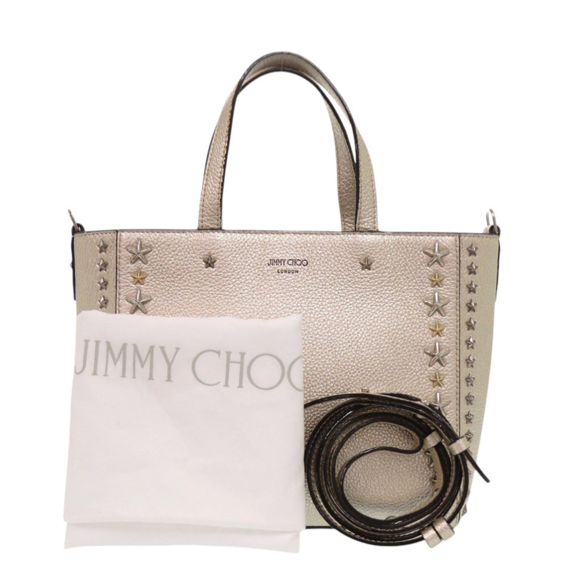 Jimmy Choo Jimmy Choo Pegassi Star Studded Leather Gold 2-Way Handbag 1402 Size ONE SIZE - 2 Thumbnail