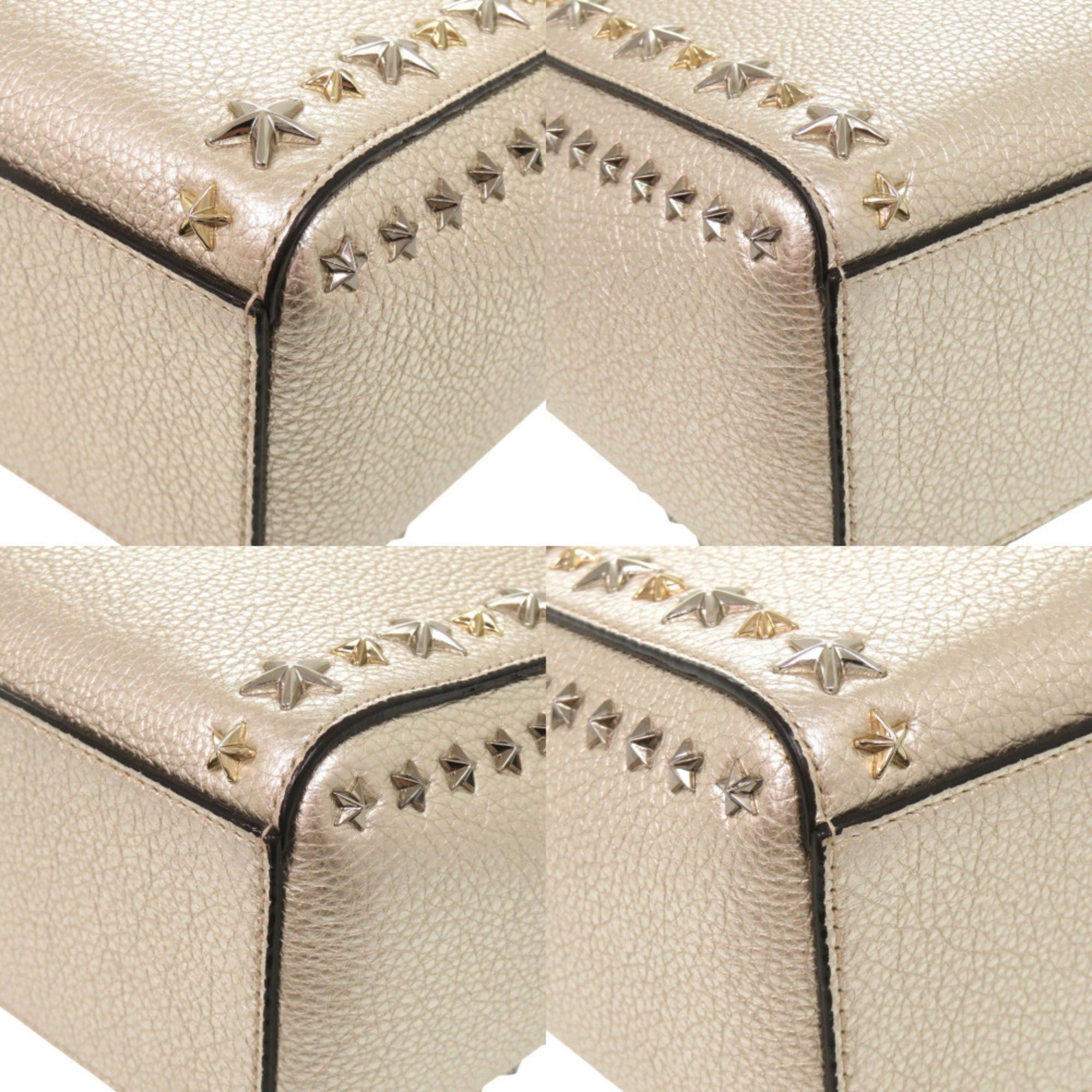 Jimmy Choo Jimmy Choo Pegassi Star Studded Leather Gold 2-Way Handbag 1402 Size ONE SIZE - 4 Thumbnail