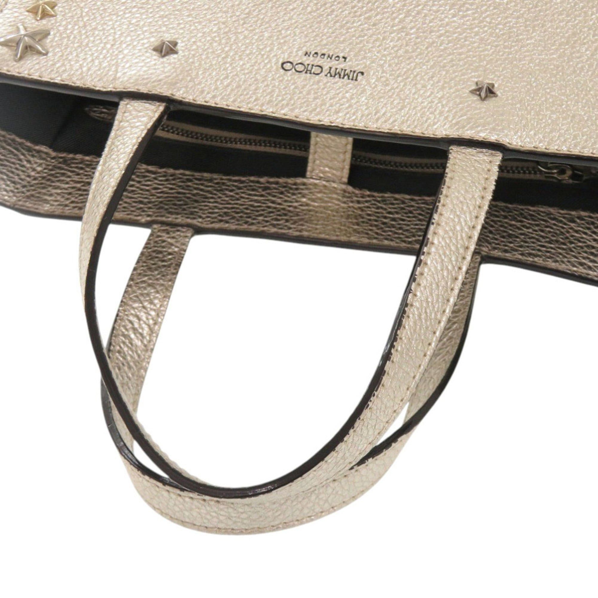 Jimmy Choo Jimmy Choo Pegassi Star Studded Leather Gold 2-Way Handbag 1402 Size ONE SIZE - 7 Thumbnail