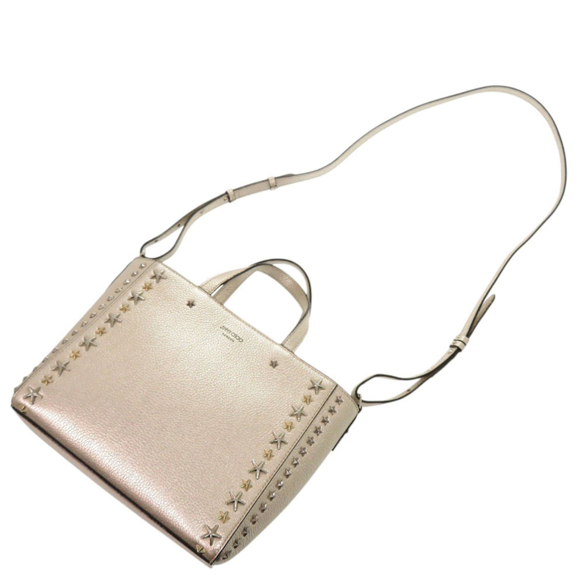 Jimmy Choo Jimmy Choo Pegassi Star Studded Leather Gold 2-Way Handbag 1402 Size ONE SIZE - 5 Thumbnail