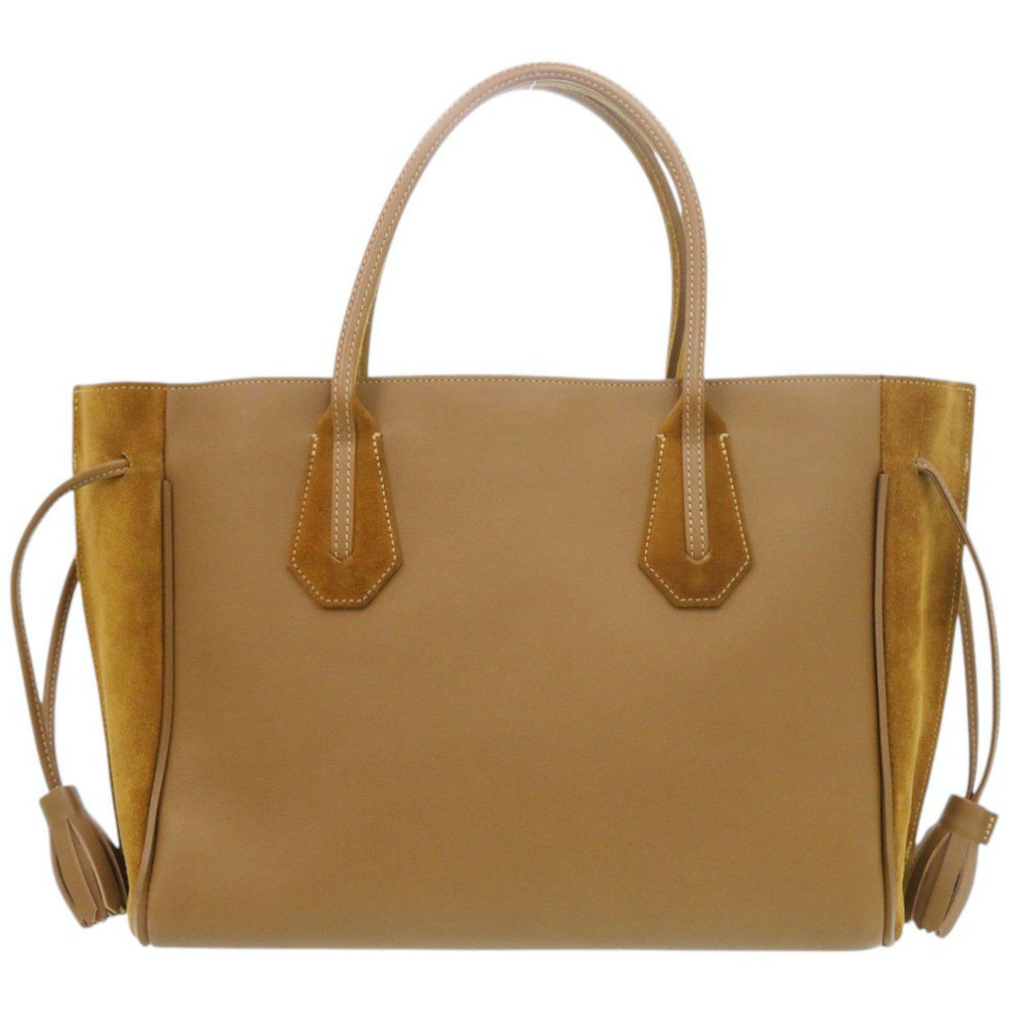Longchamp Longchamp Penelope Fantasy Velvet Leather Brown Tote Bag (0630) Size ONE SIZE - 3 Thumbnail