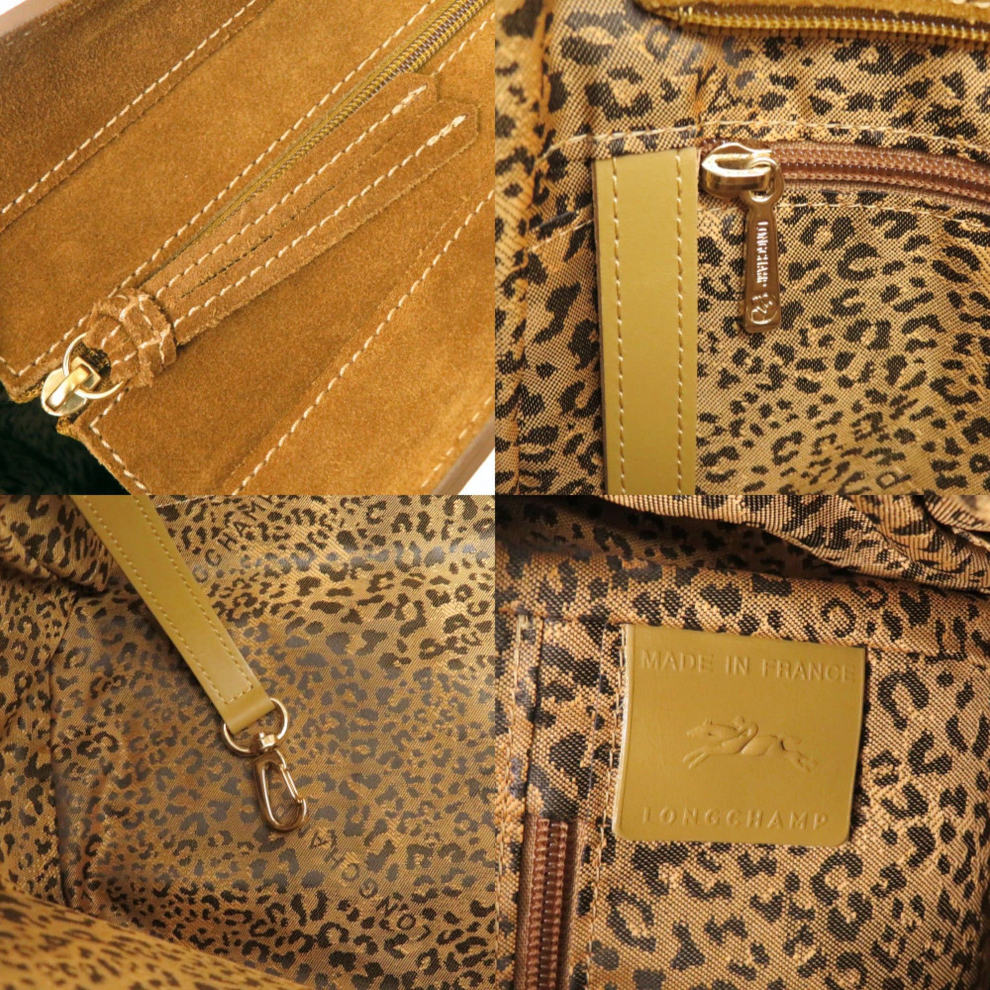 Longchamp Longchamp Penelope Fantasy Velvet Leather Brown Tote Bag (0630) Size ONE SIZE - 9 Thumbnail