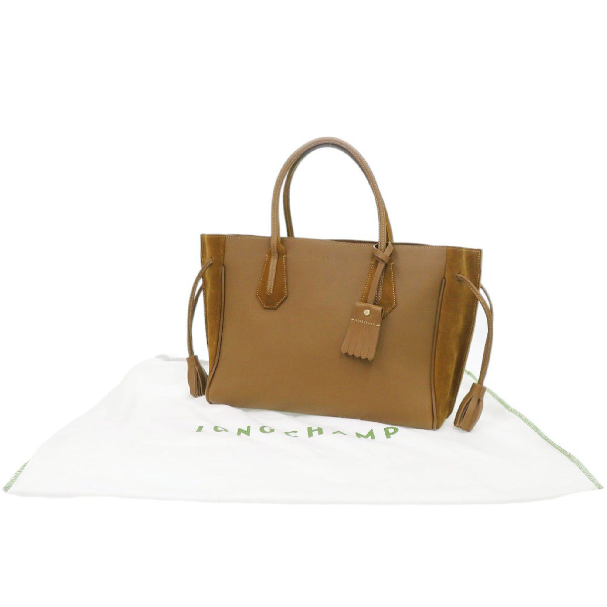 Longchamp Longchamp Penelope Fantasy Velvet Leather Brown Tote Bag (0630) Size ONE SIZE - 2 Thumbnail