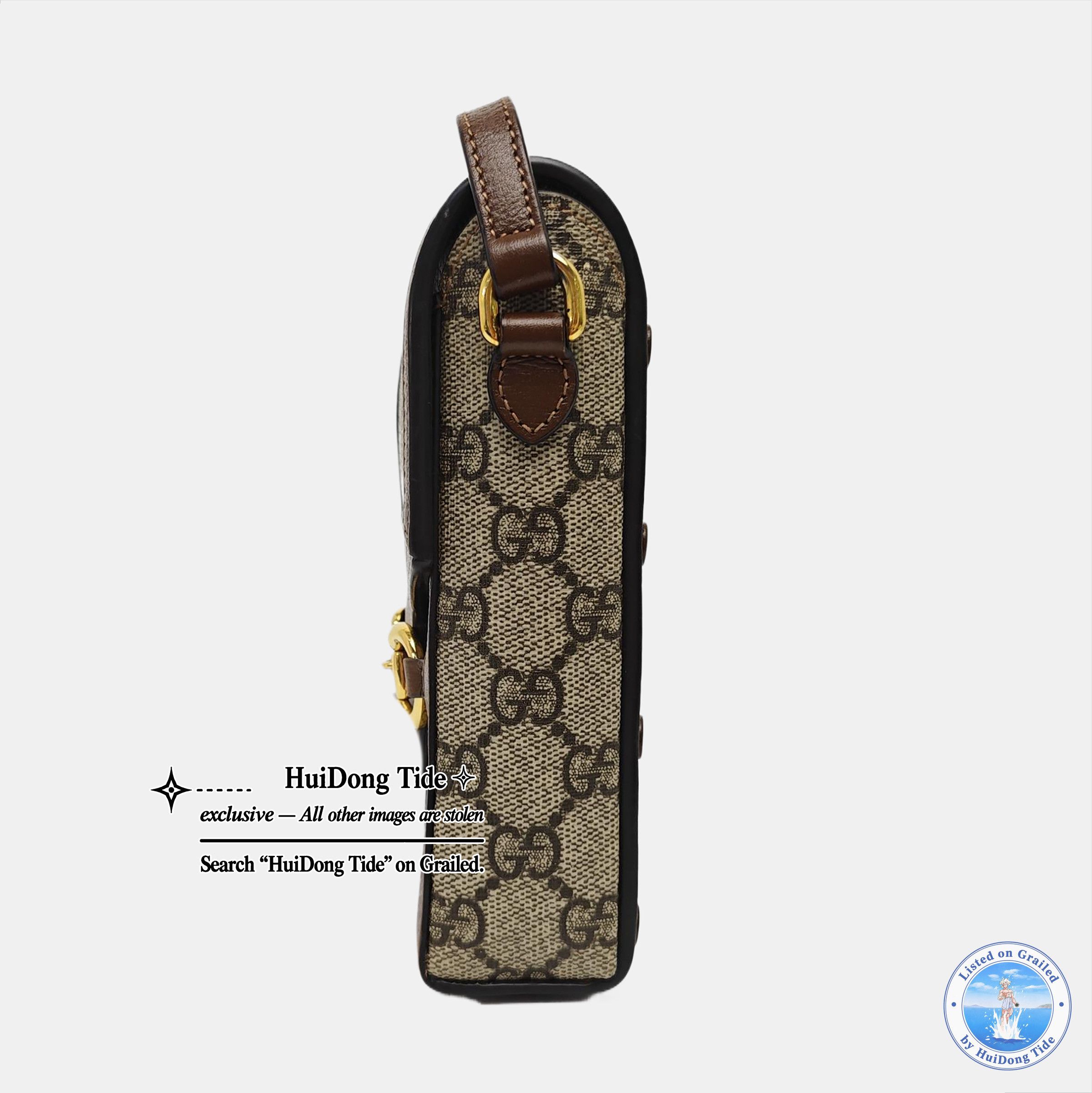 Gucci Gucci Horsebit 1955 Mini Canvas Shoulder Bag One Size Size ONE SIZE - 3 Thumbnail
