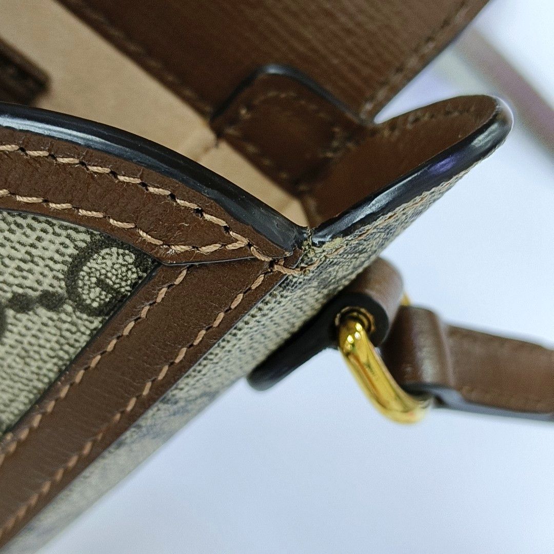 Gucci Gucci Horsebit 1955 Mini Canvas Shoulder Bag One Size Size ONE SIZE - 12 Thumbnail
