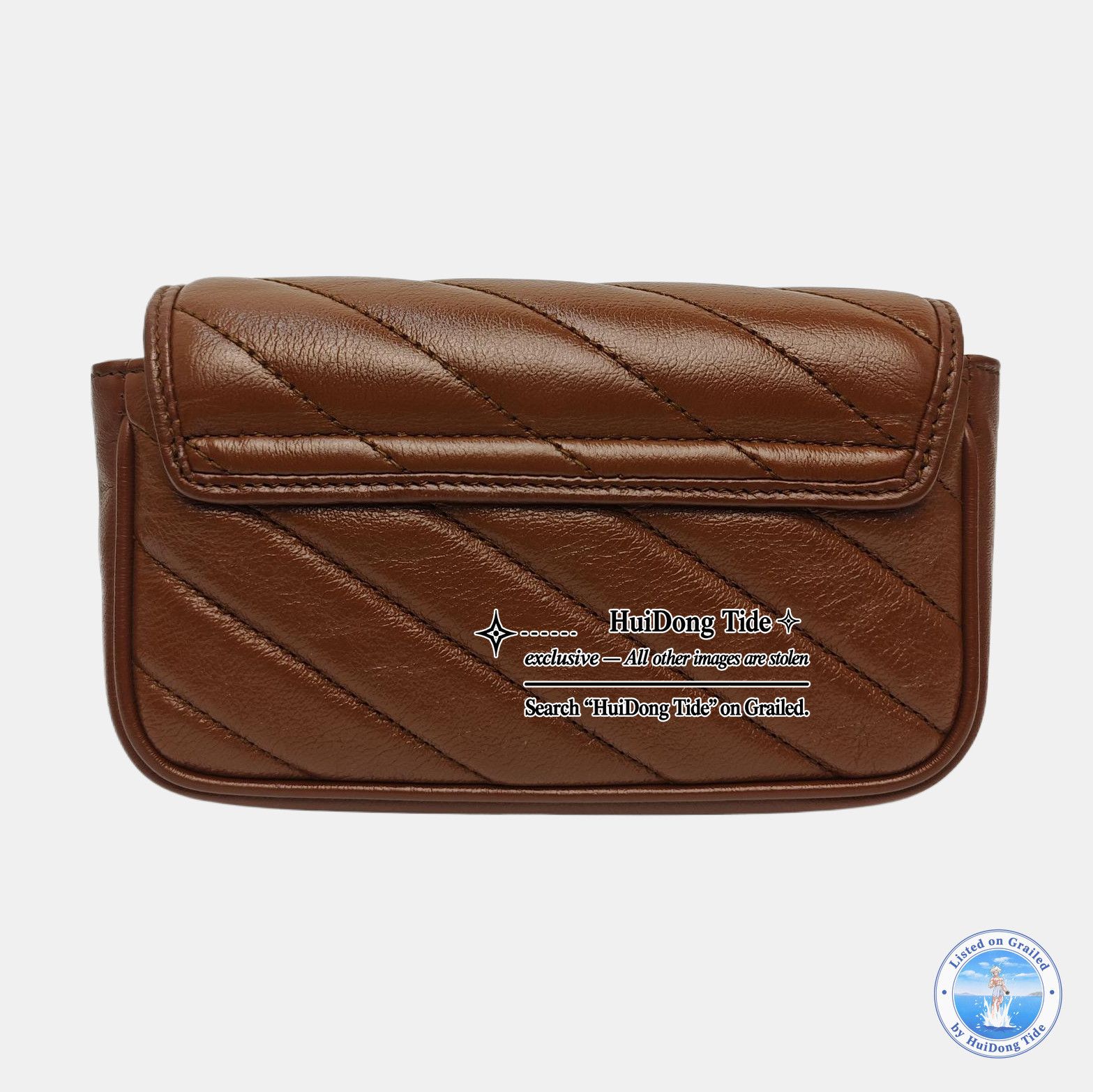 Gucci Gucci GG Marmont Brown Quilted Leather Mini Shoulder Bag Size ONE SIZE - 5 Thumbnail