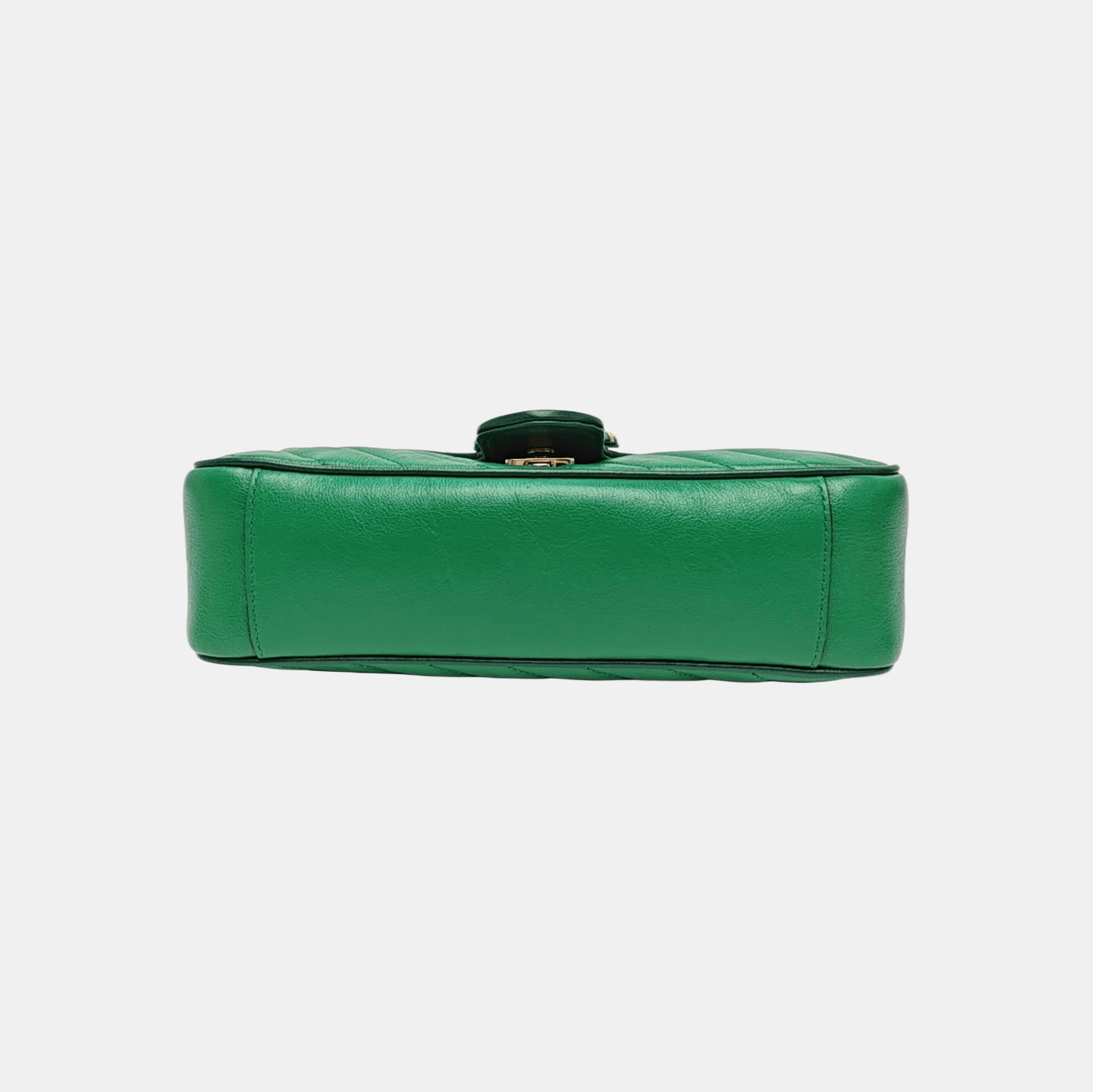 Gucci Gucci GG Marmont Green Leather Quilted Shoulder Bag Size ONE SIZE - 6 Thumbnail