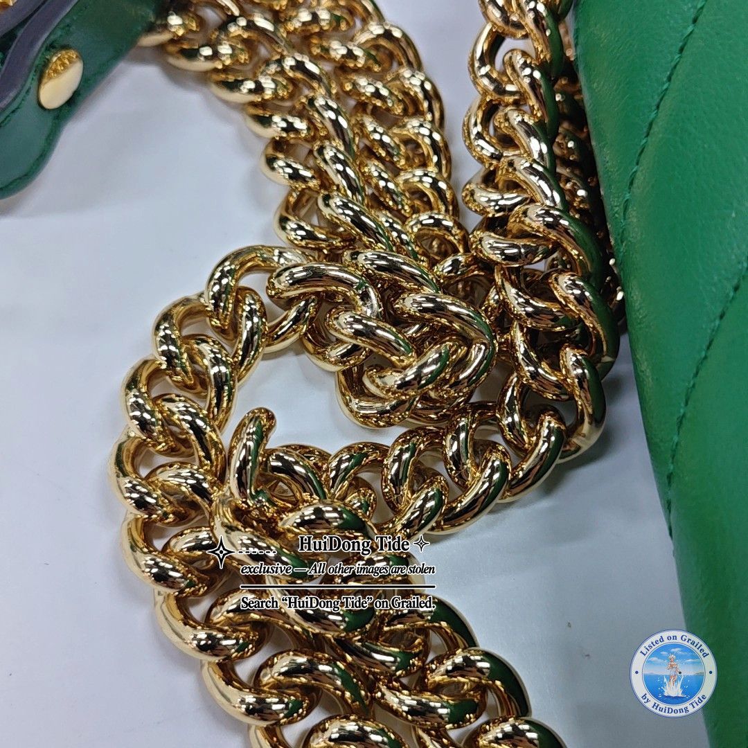 Gucci Gucci GG Marmont Green Leather Quilted Shoulder Bag Size ONE SIZE - 10 Thumbnail