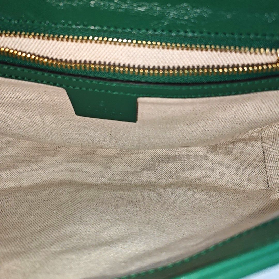 Gucci Gucci GG Marmont Green Leather Quilted Shoulder Bag Size ONE SIZE - 7 Thumbnail