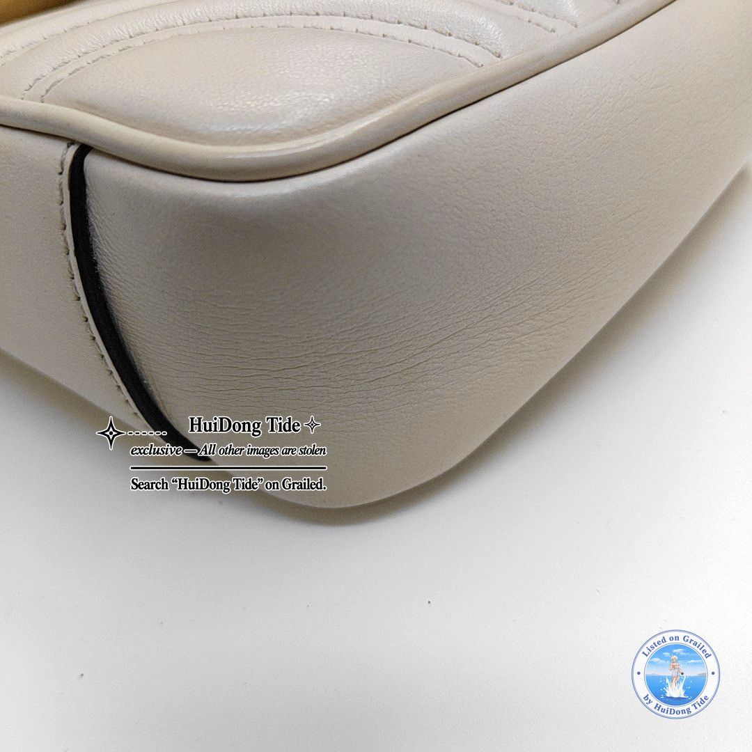 Gucci Gucci GG Marmont White Quilted Leather Shoulder Bag Size ONE SIZE - 10 Thumbnail