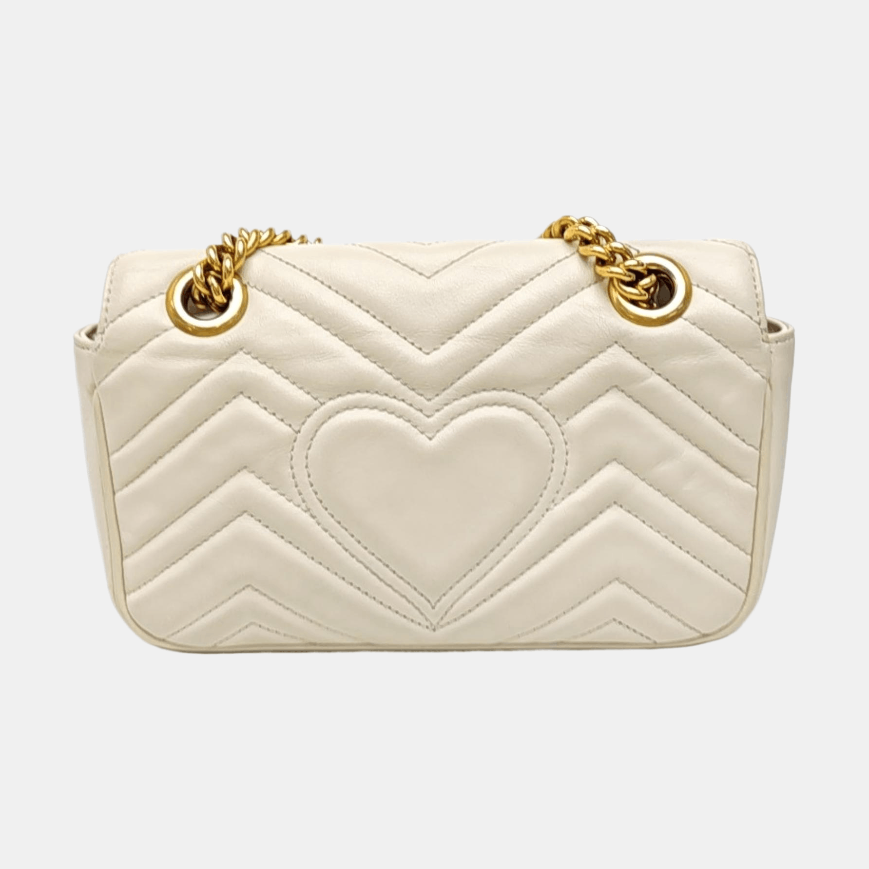 Gucci Gucci GG Marmont White Quilted Leather Shoulder Bag Size ONE SIZE - 5 Thumbnail
