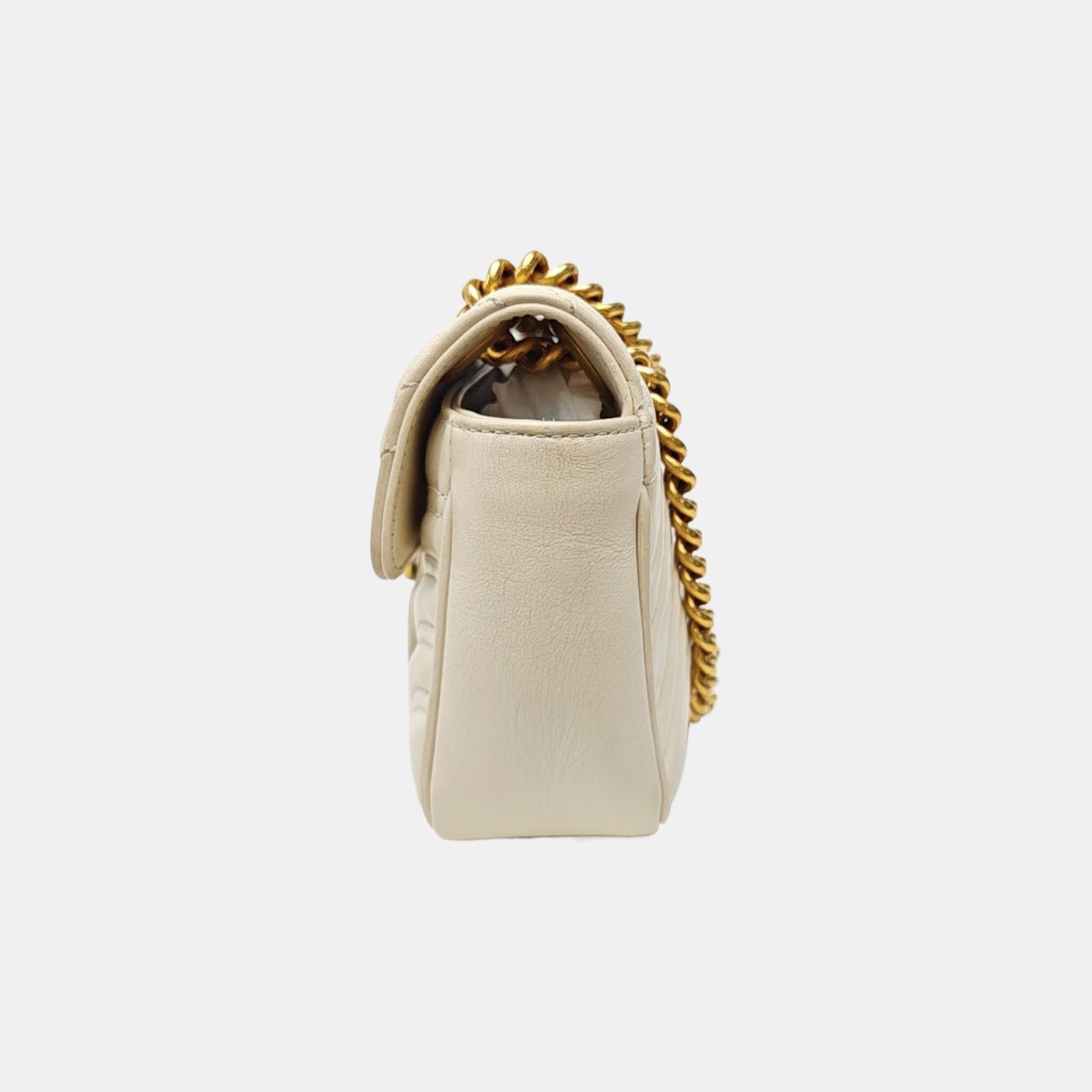 Gucci Gucci GG Marmont White Quilted Leather Shoulder Bag Size ONE SIZE - 3 Thumbnail