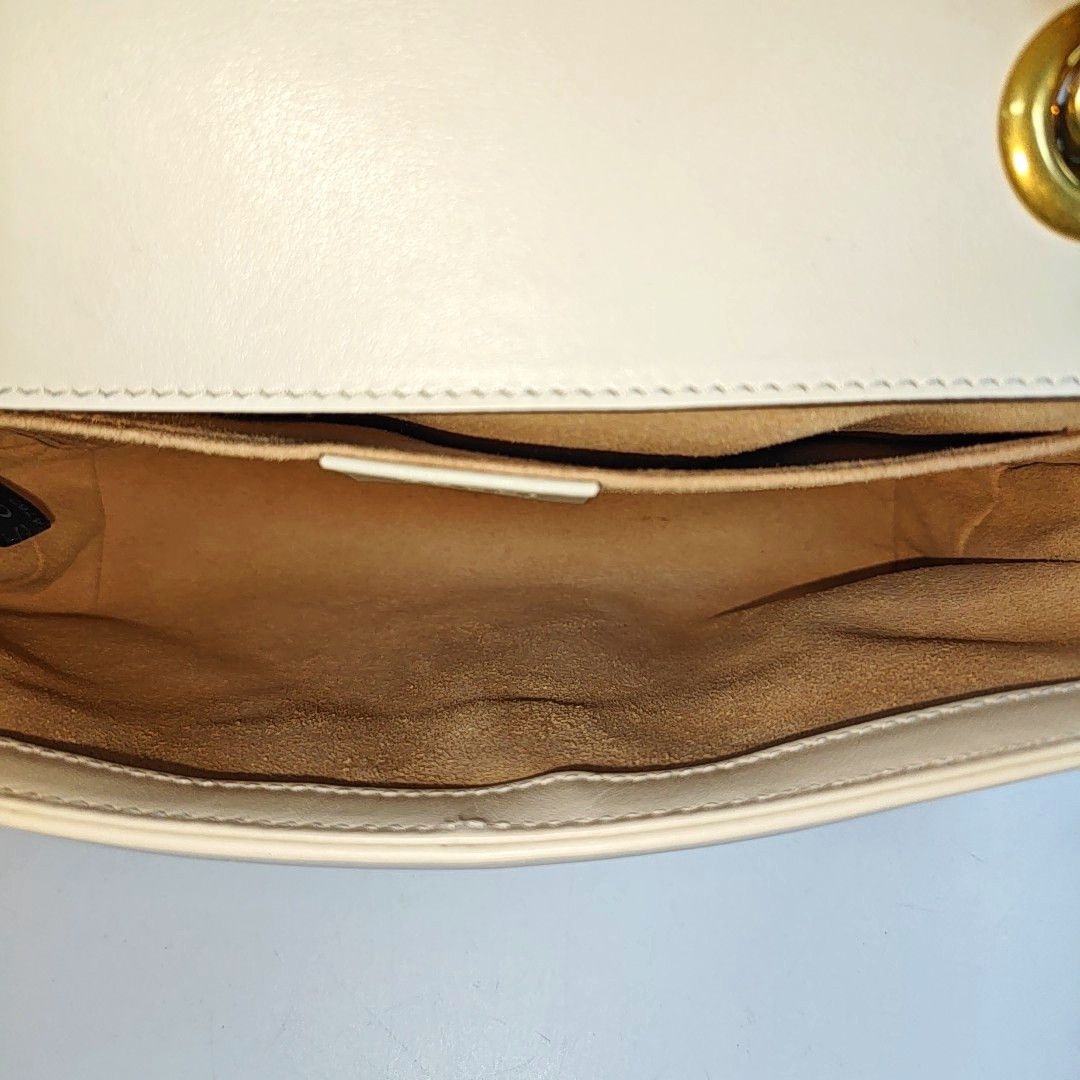 Gucci Gucci GG Marmont White Quilted Leather Shoulder Bag Size ONE SIZE - 7 Thumbnail
