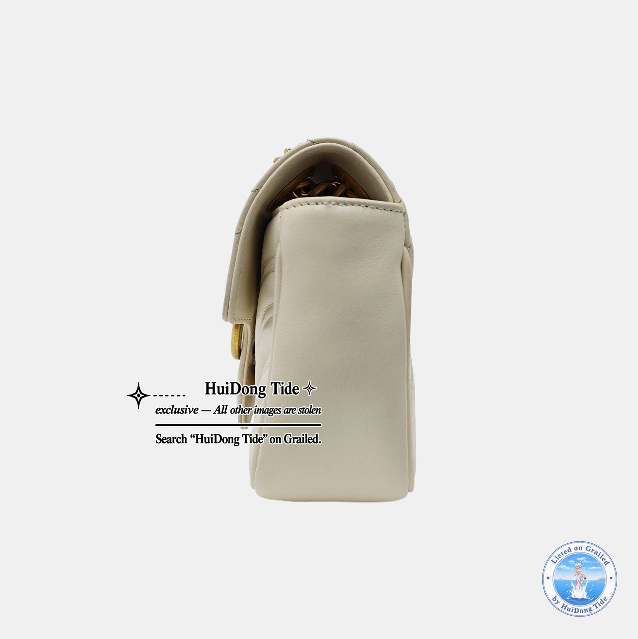 Gucci Gucci GG Marmont White Quilted Leather Shoulder Bag Size ONE SIZE - 3 Thumbnail
