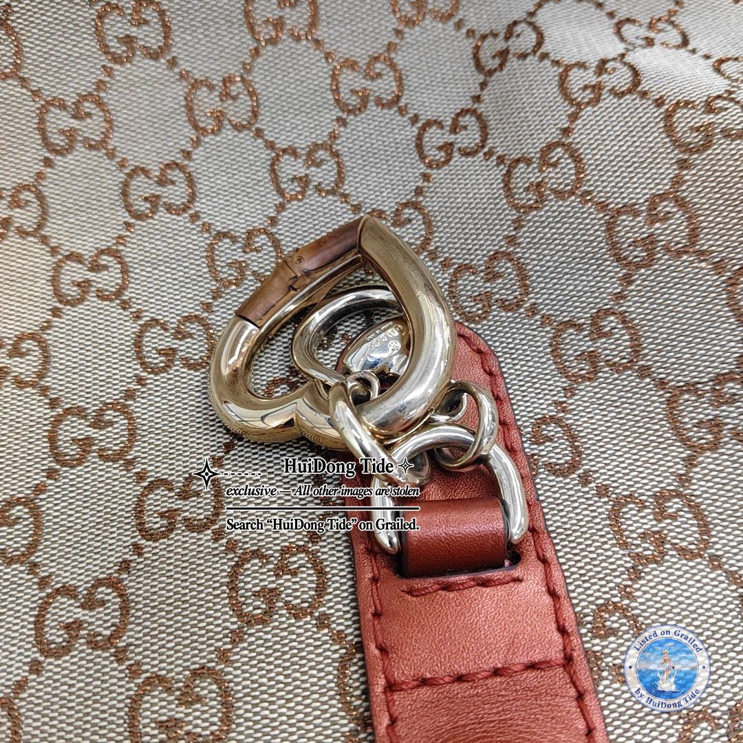 Gucci Gucci Bamboo Heart Monogram Tote Bag One Size Size ONE SIZE - 12 Thumbnail
