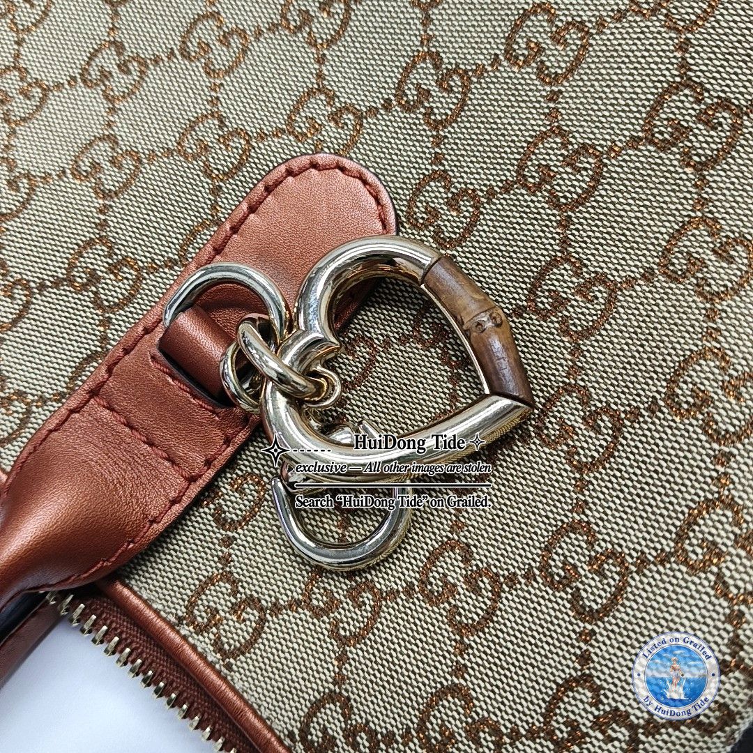 Gucci Gucci Bamboo Heart Monogram Tote Bag One Size Size ONE SIZE - 9 Thumbnail