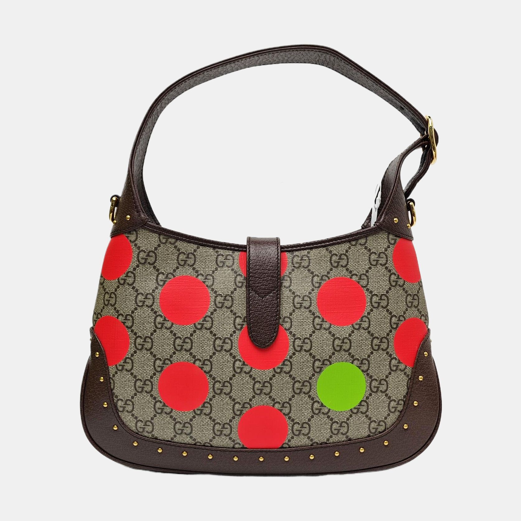 Gucci Gucci Jackie 1961 Polka Dot Canvas Handle Bag Size ONE SIZE - 5 Thumbnail