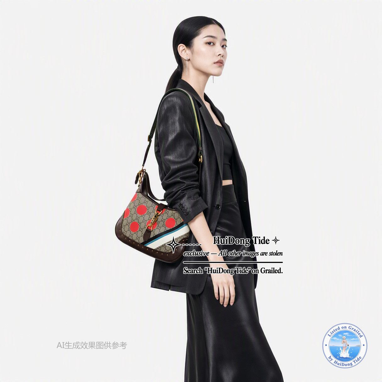 Gucci Gucci Jackie 1961 Polka Dot Canvas Handle Bag Size ONE SIZE - 2 Thumbnail