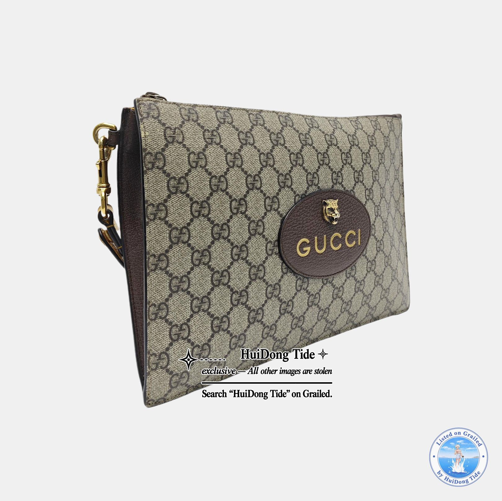 Gucci Gucci Neo Vintage GG Canvas Tiger Clutch Size ONE SIZE Size ONE SIZE - 4 Thumbnail