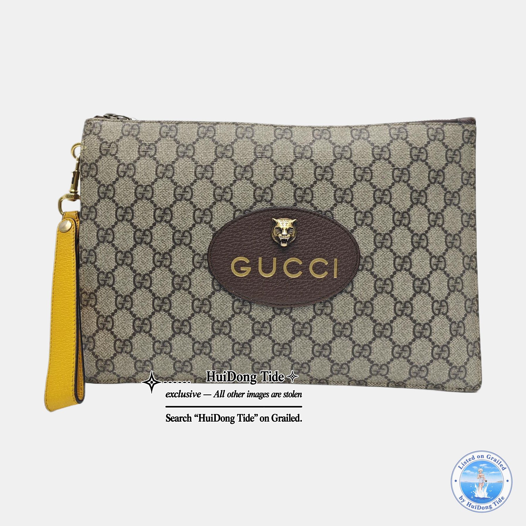 Gucci Gucci Neo Vintage GG Canvas Tiger Clutch Size ONE SIZE Size ONE SIZE - 8 Thumbnail