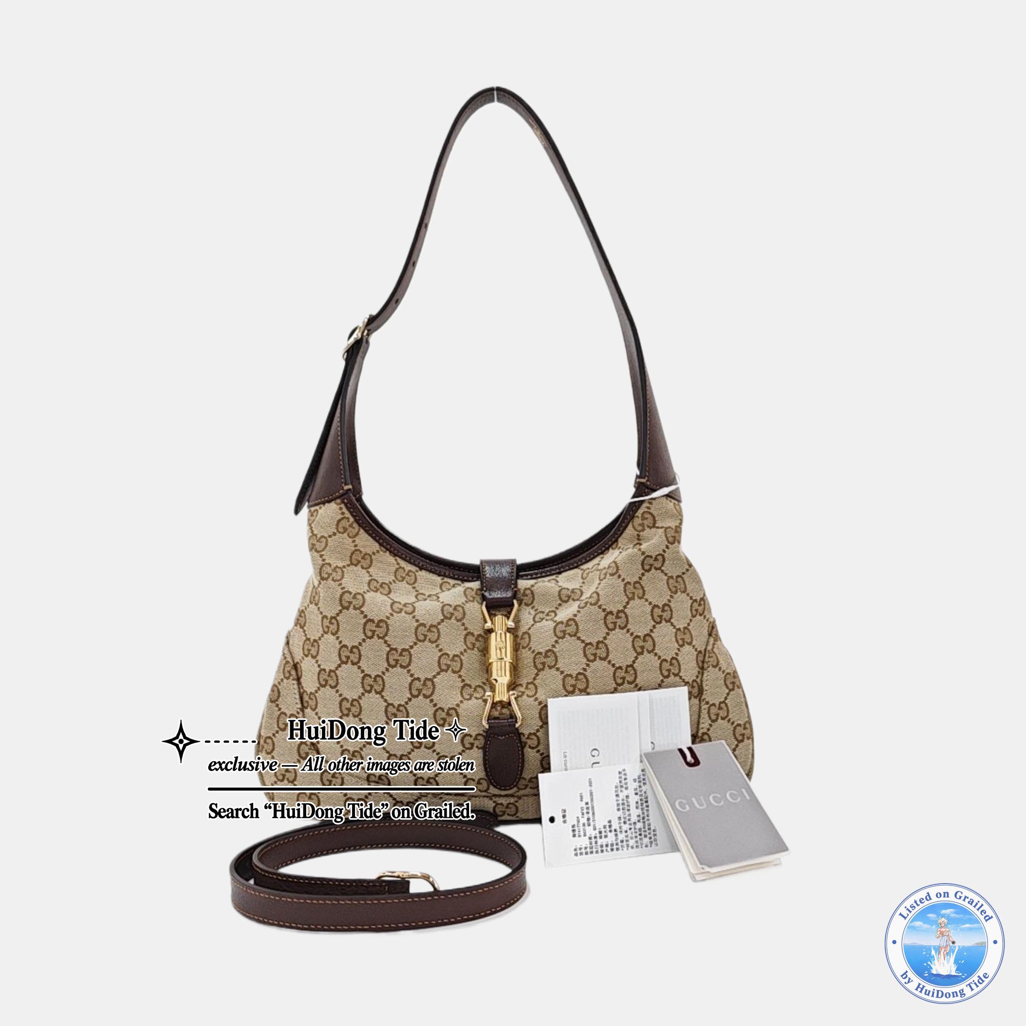 Gucci Gucci Jackie Monogram Canvas Shoulder Bag ONE SIZE Size ONE SIZE - 8 Thumbnail